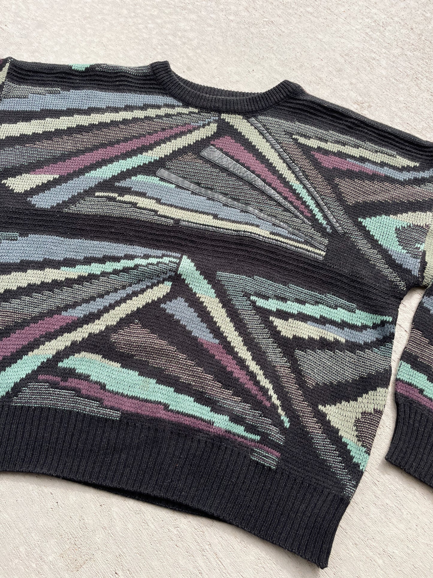 Vintage Rinnovato Wool Blend Patterned Sweater (L)