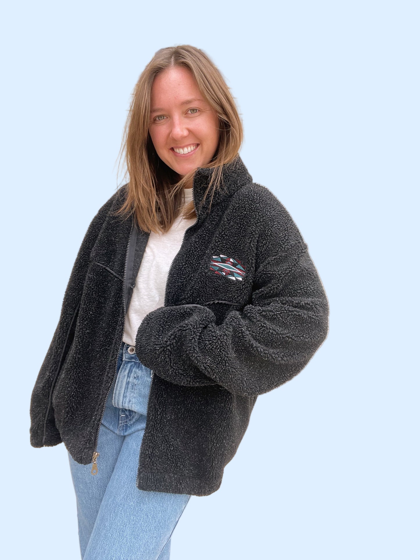 Vintage Zip Up Fleece w/ Embroidery (M)