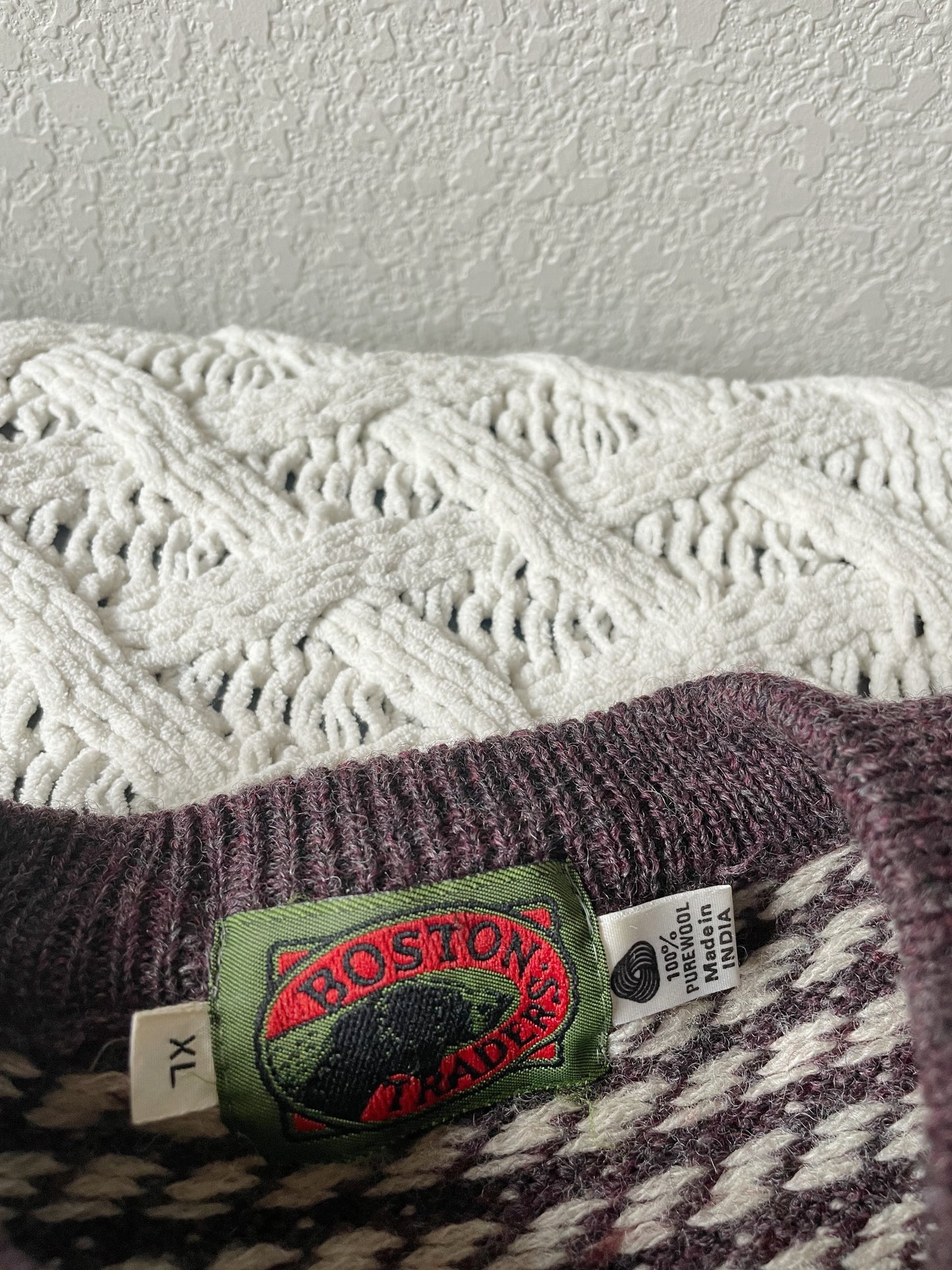 Vintage Boston Traders 100% Wool Sweater (L)