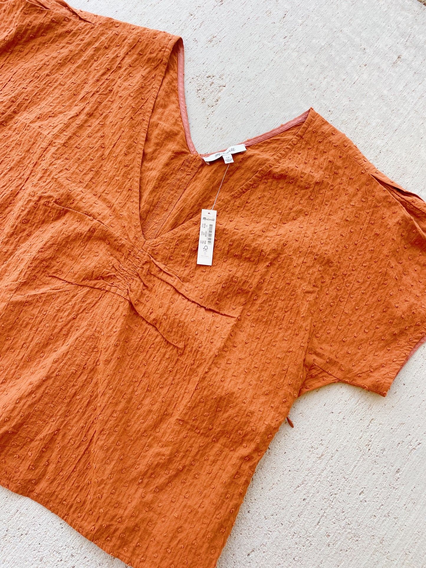 Madewell Burnt Orange Top - NEW (L)
