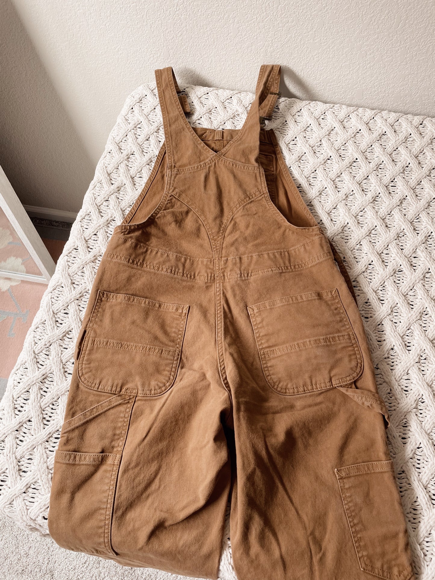 Carhartt Tan Double Knee Overalls (Women's XS)