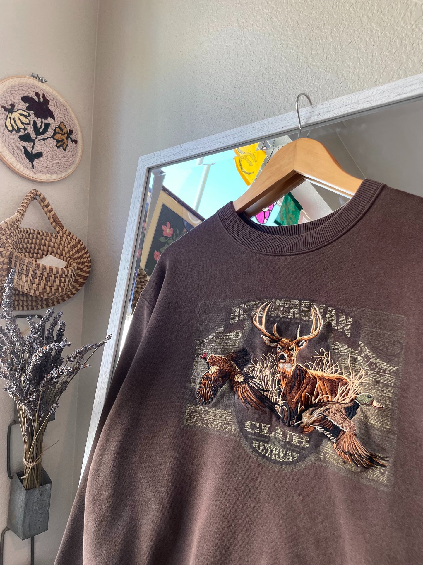 Embroidered Deer Crew (M)