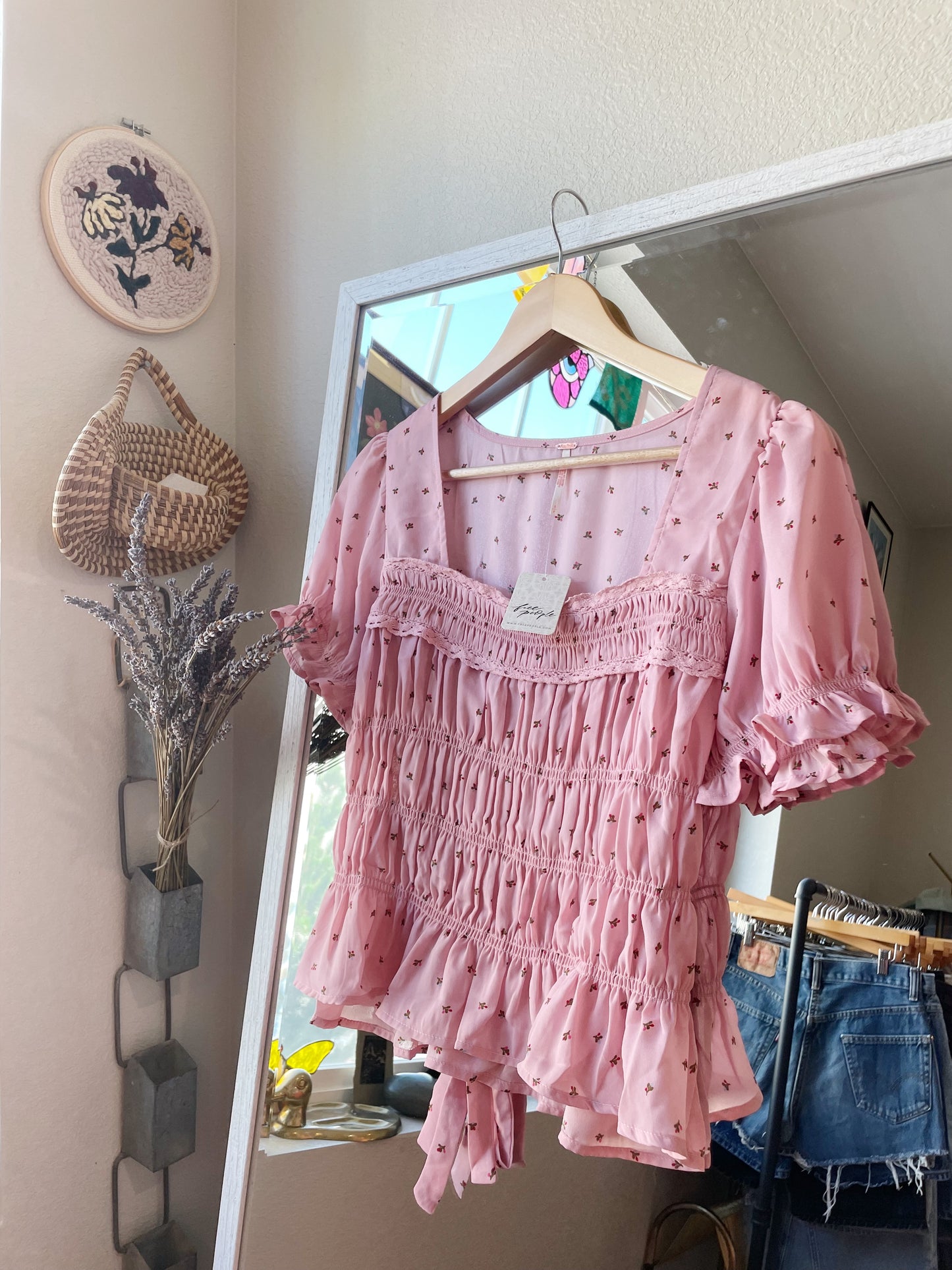 Free People Adore You Pink Blouse - NEW (S)