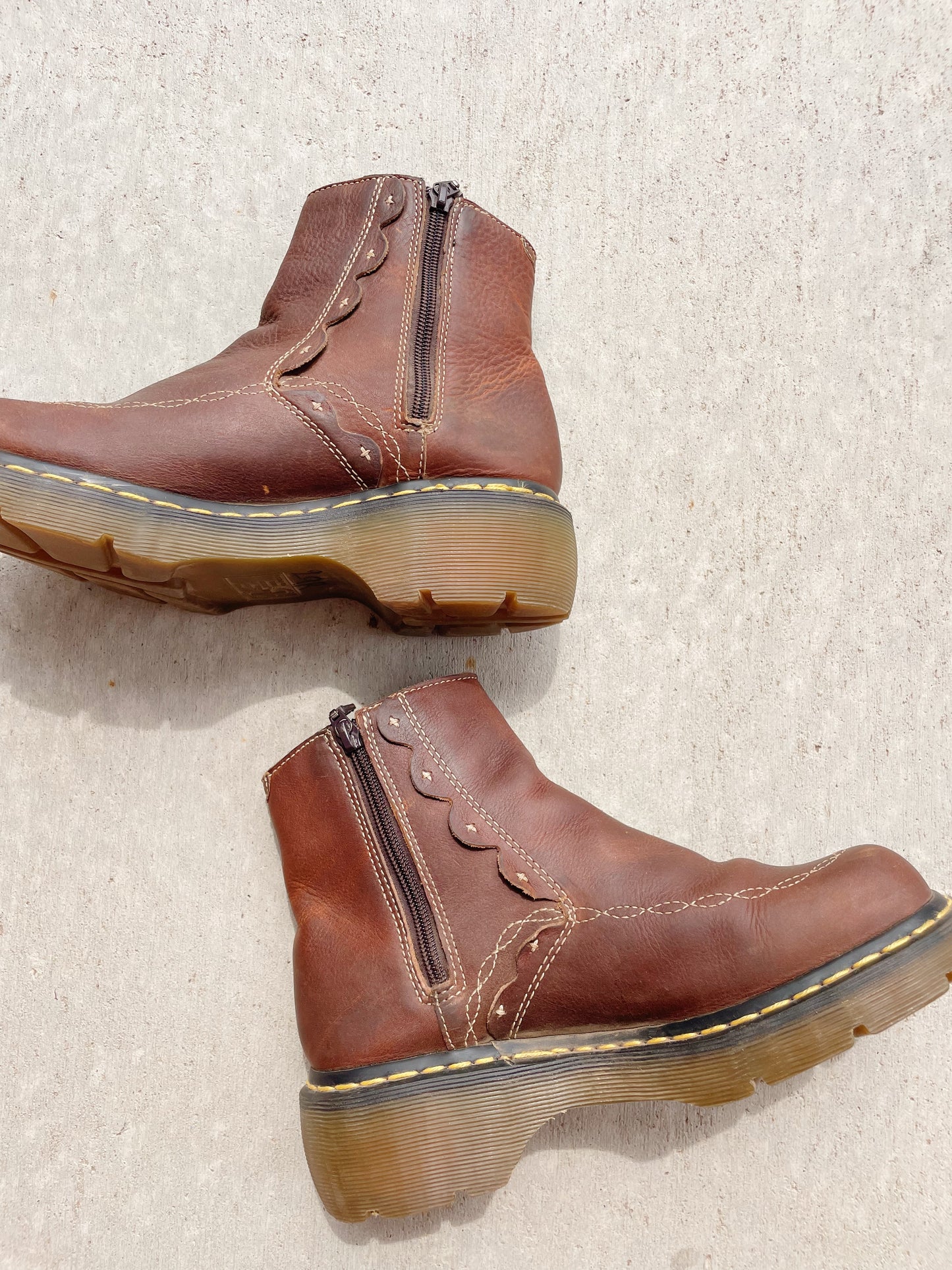 Vintage Doc Marten Brown Leather Boots (Women's 8)