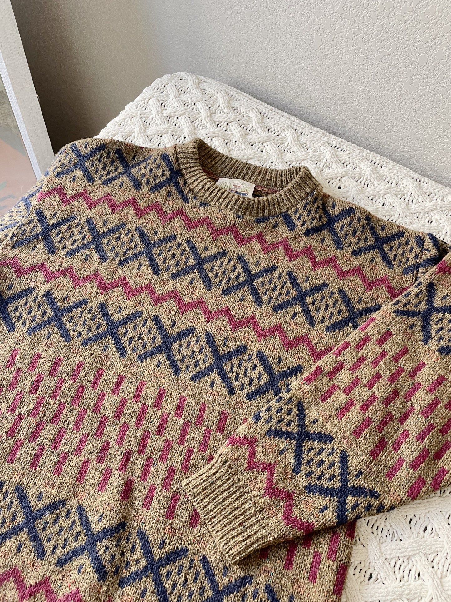 Vintage Alps Wool Patterned Sweater (M)