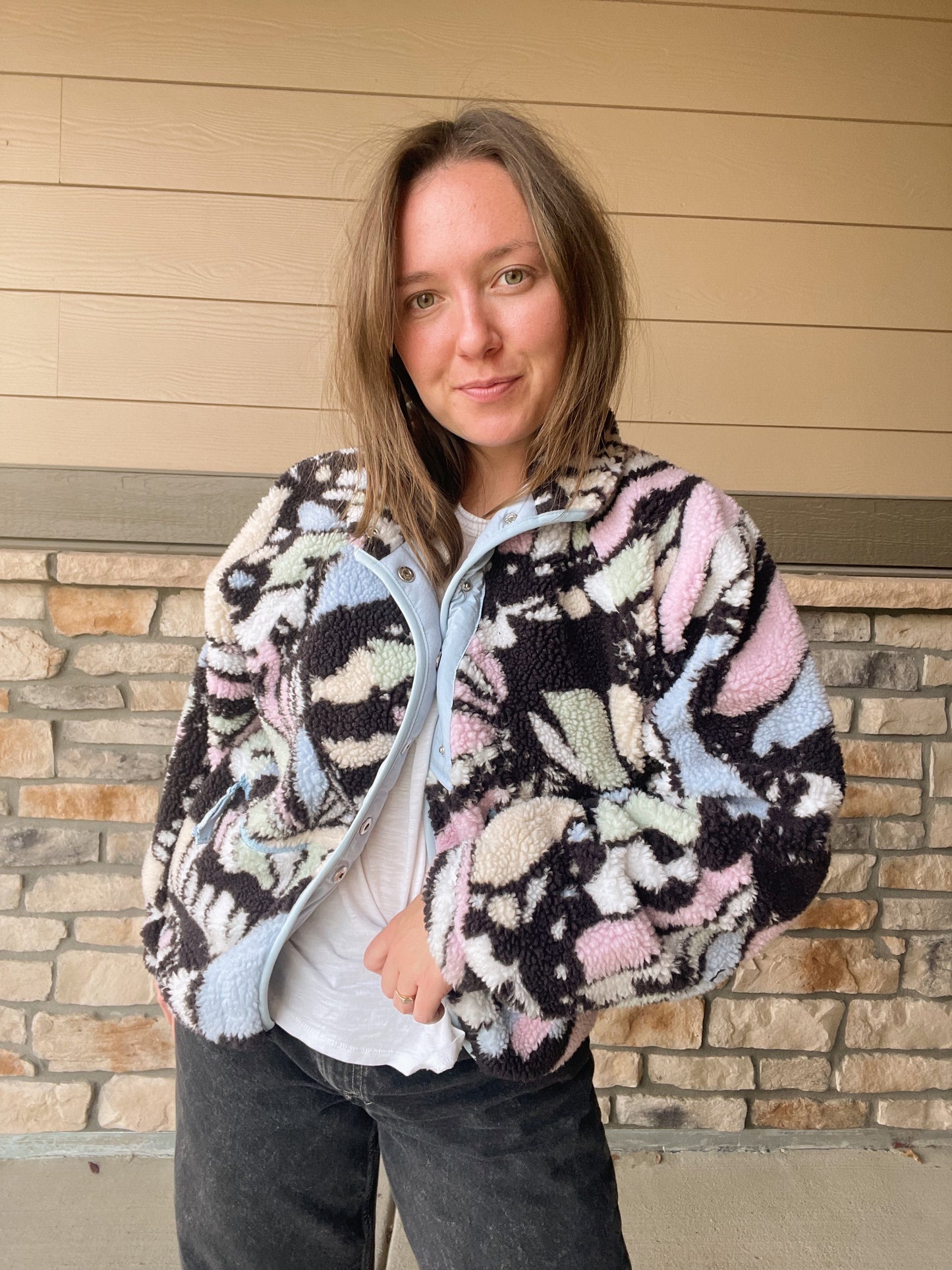 Free People Movement Hit The Slopes Patterned Fleece - (S)