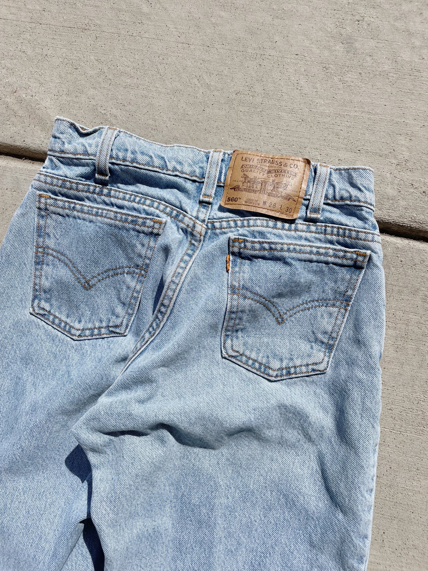 Vintage 1997 Levi's 560 Orange Tab Denim Jeans (27)