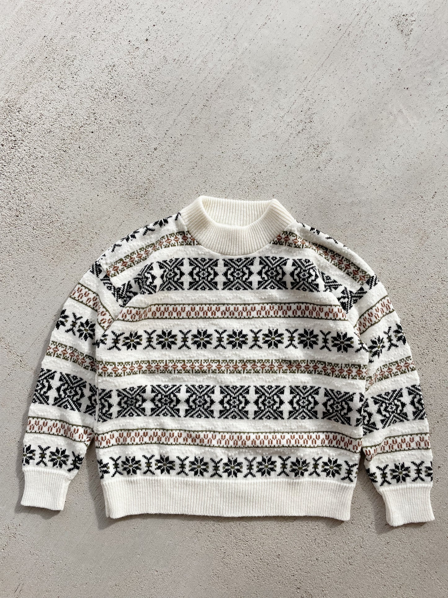 Vintage Festive Patterned Sweater (S)