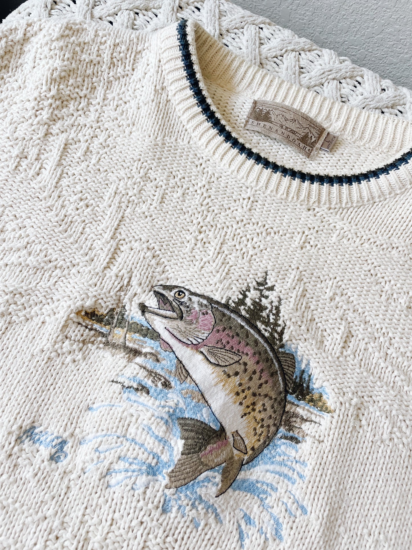 Vintage Trout Fish Sweater (L)