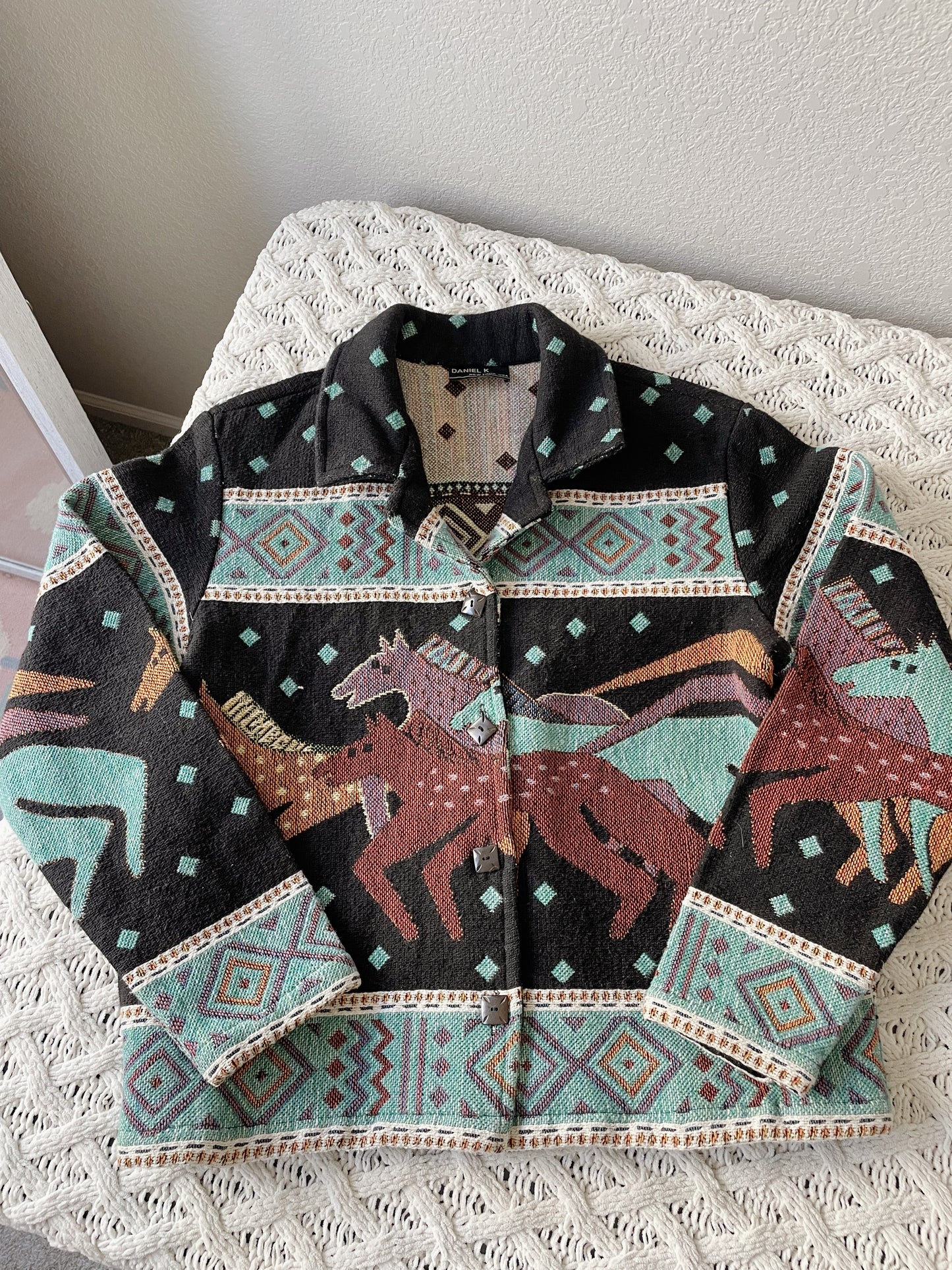 Vintage Horses Tapestry Jacket (S)