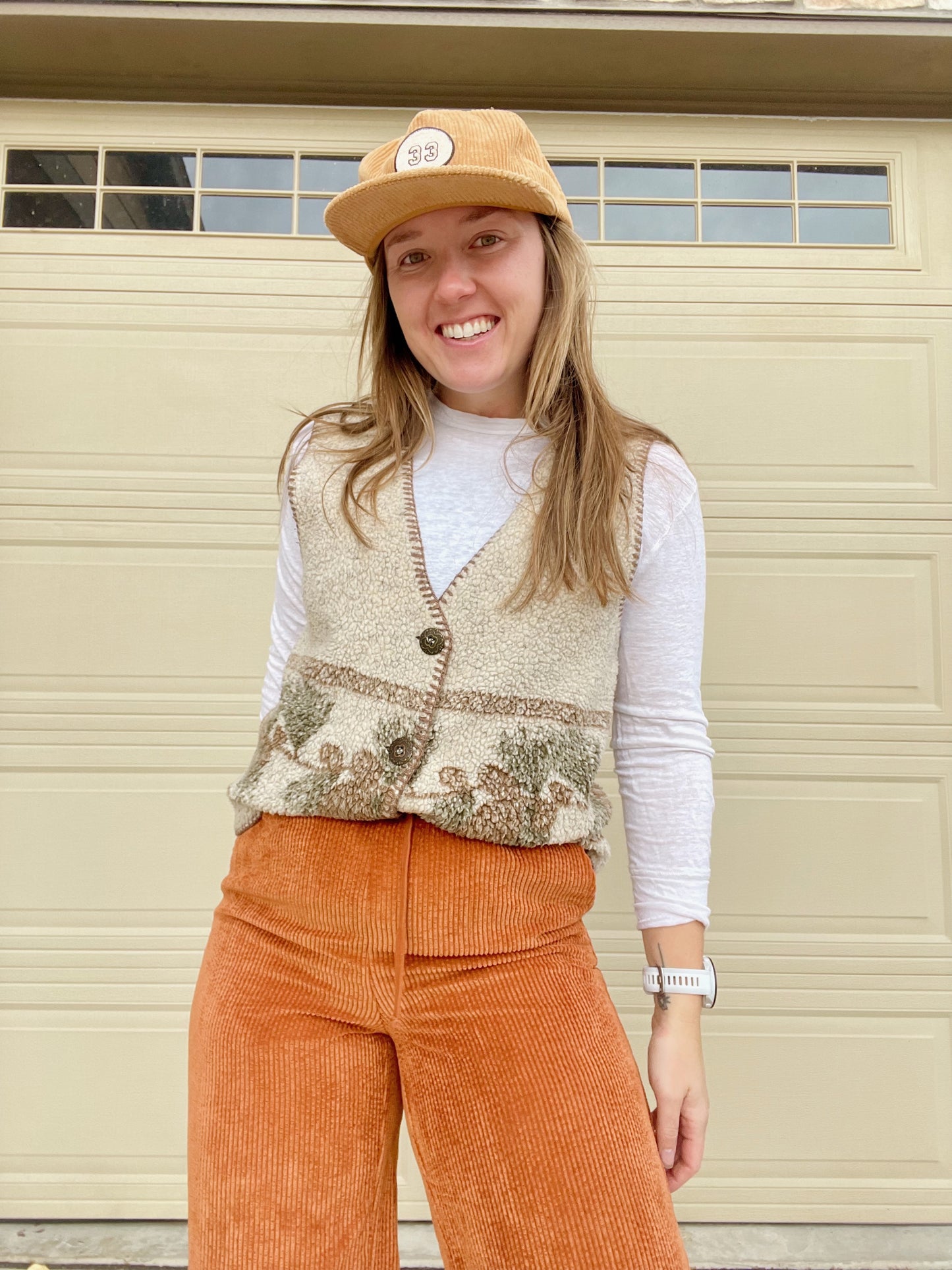 Vintage Alps Pinecone Fleece Vest (S)