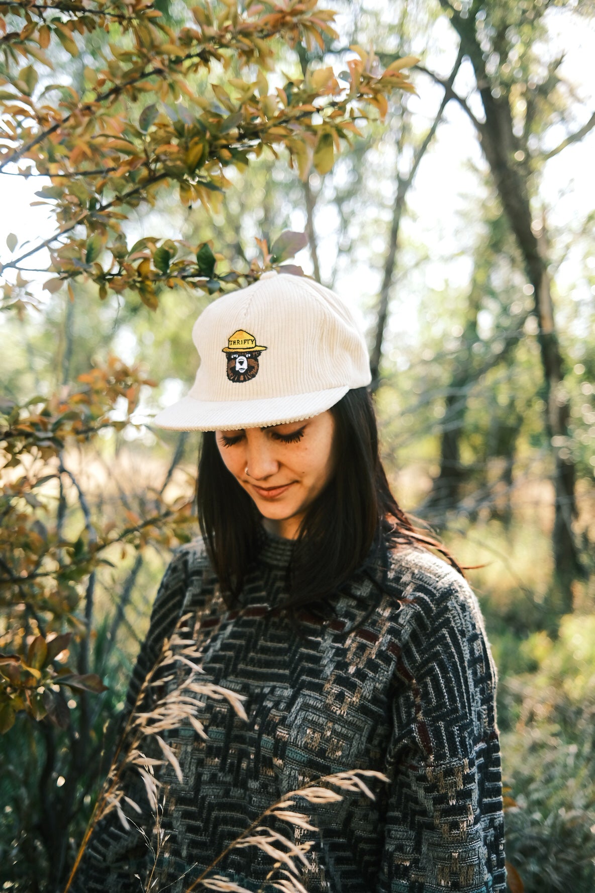 Thrifty the Bear Cream Corduroy Hat