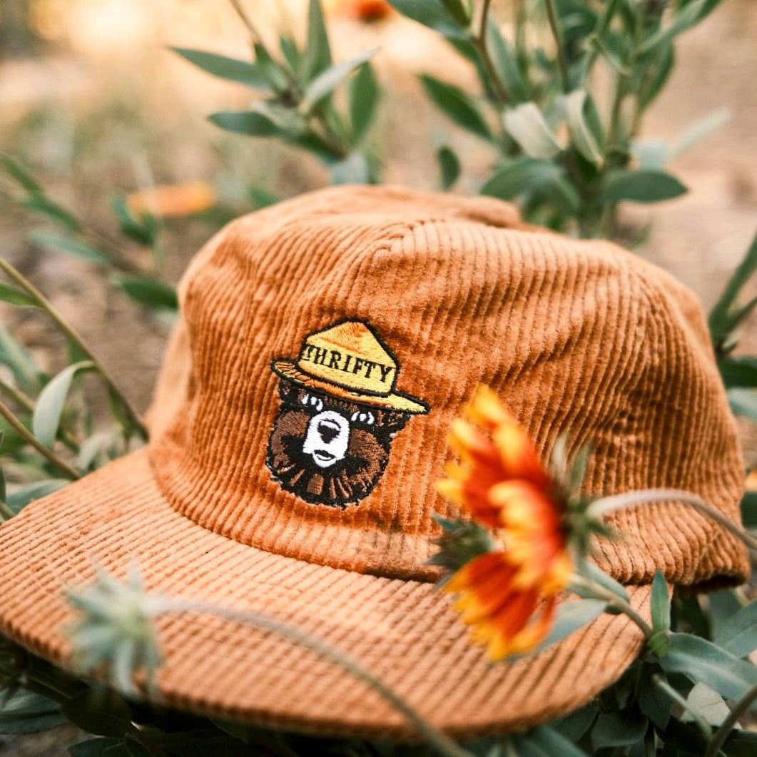 Thrifty the Bear Brown Corduroy Hat