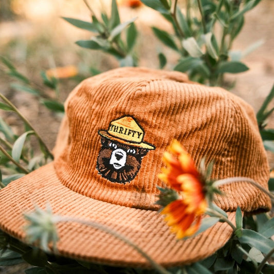 Thrifty the Bear Brown Corduroy Hat