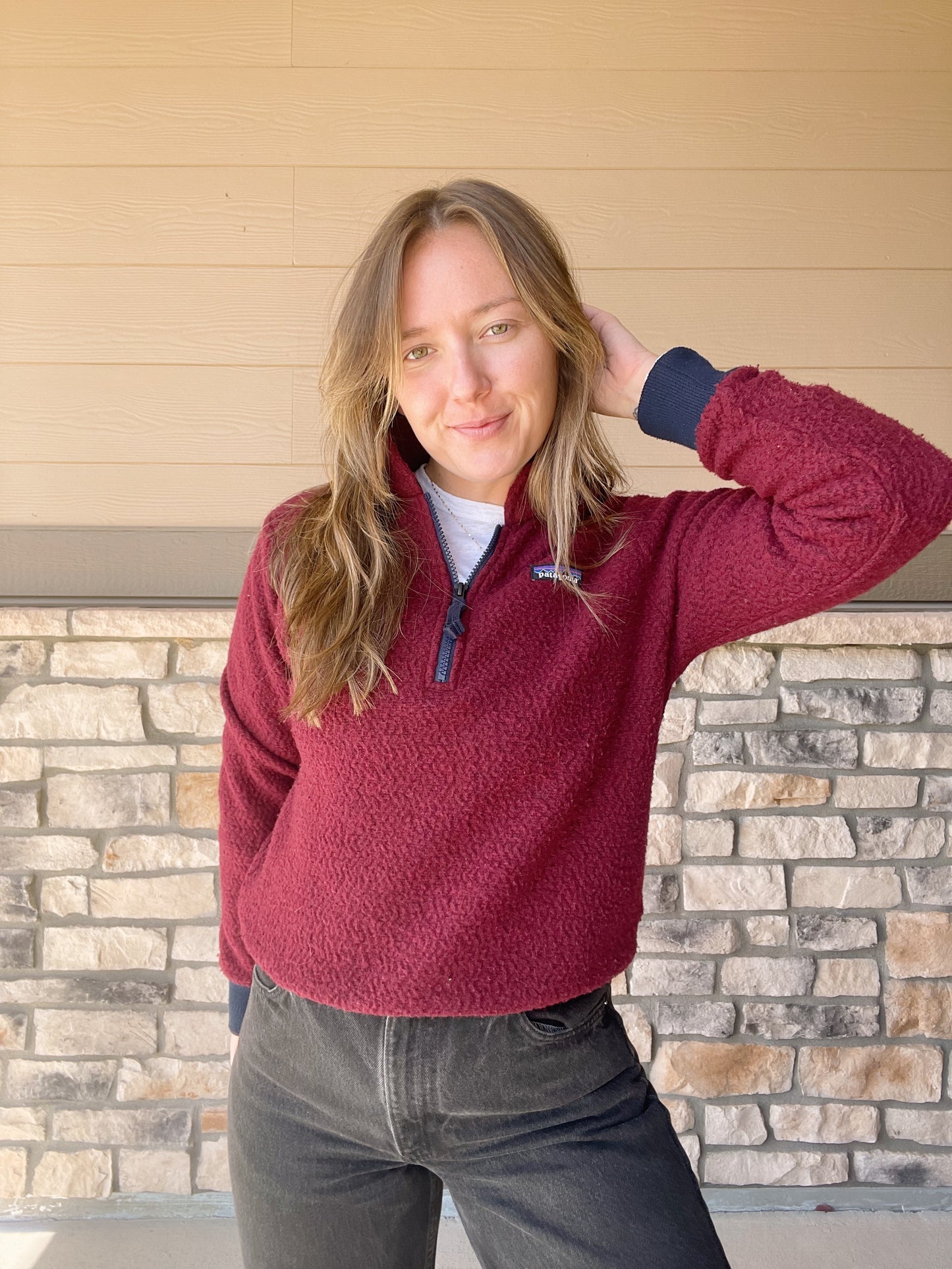 Patagonia Maroon Wool Blend Pullover (Women's S)