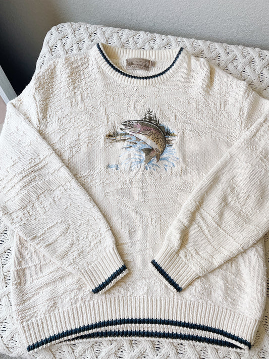 Vintage Trout Fish Sweater (L)