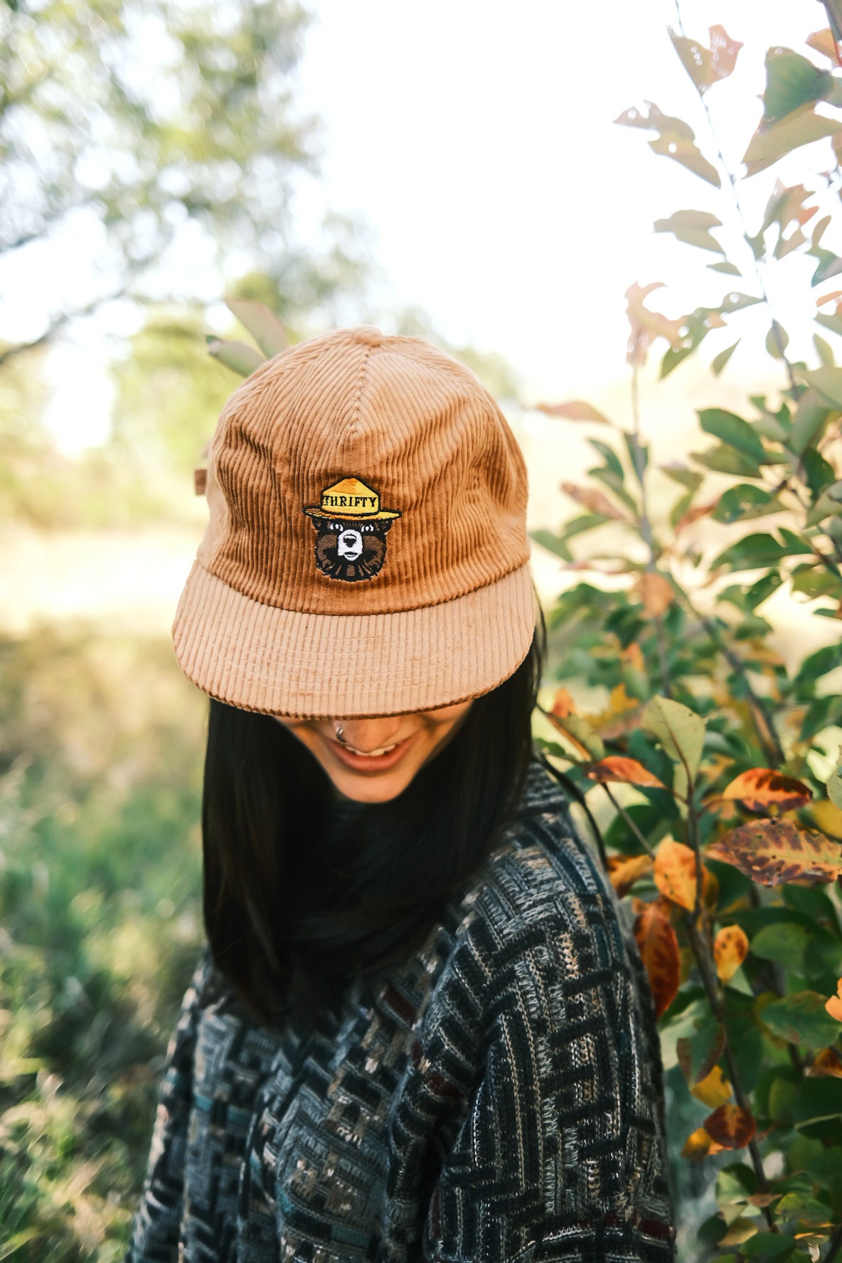 Thrifty the Bear Brown Corduroy Hat