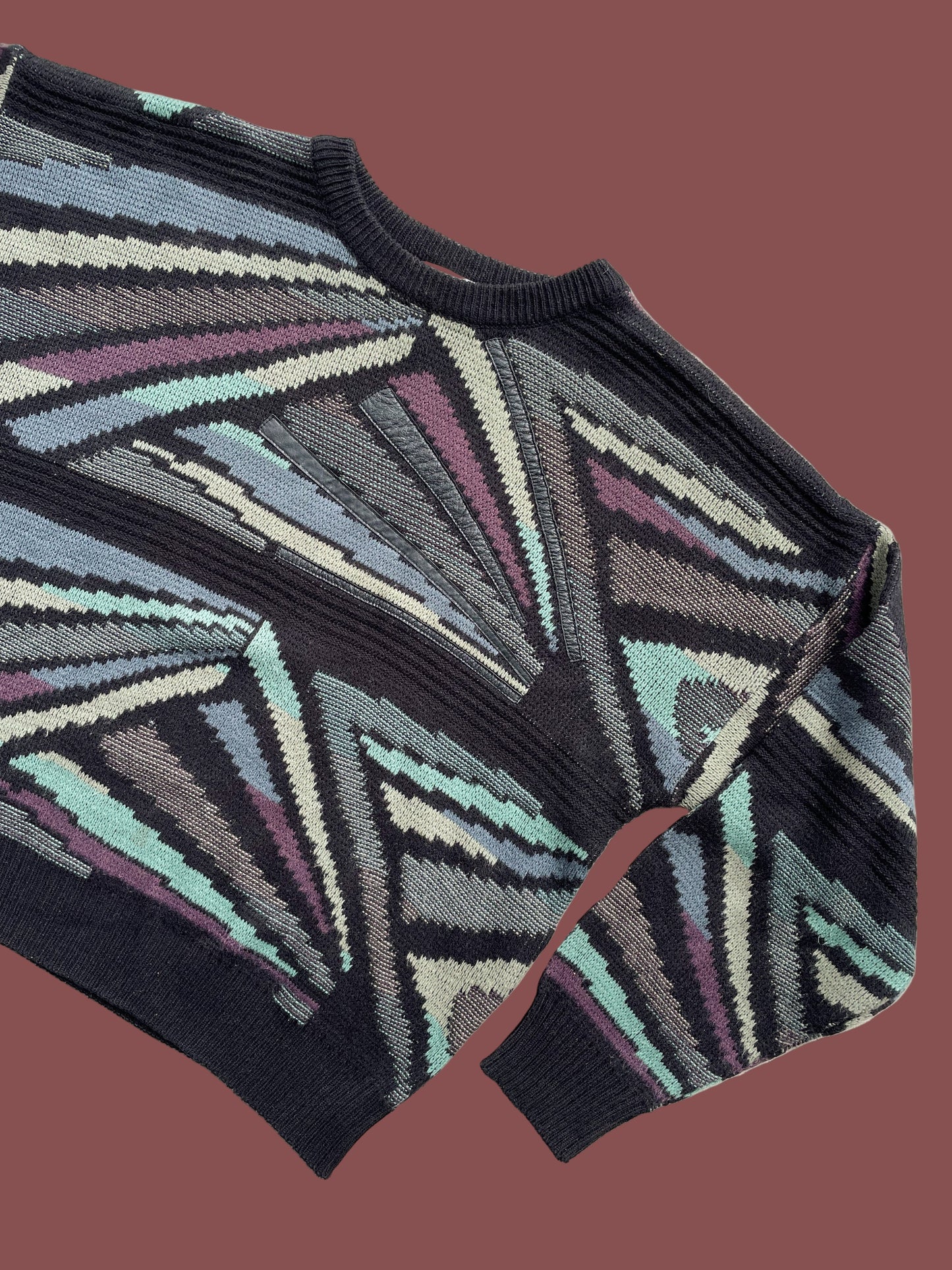 Vintage Rinnovato Wool Blend Patterned Sweater (L)