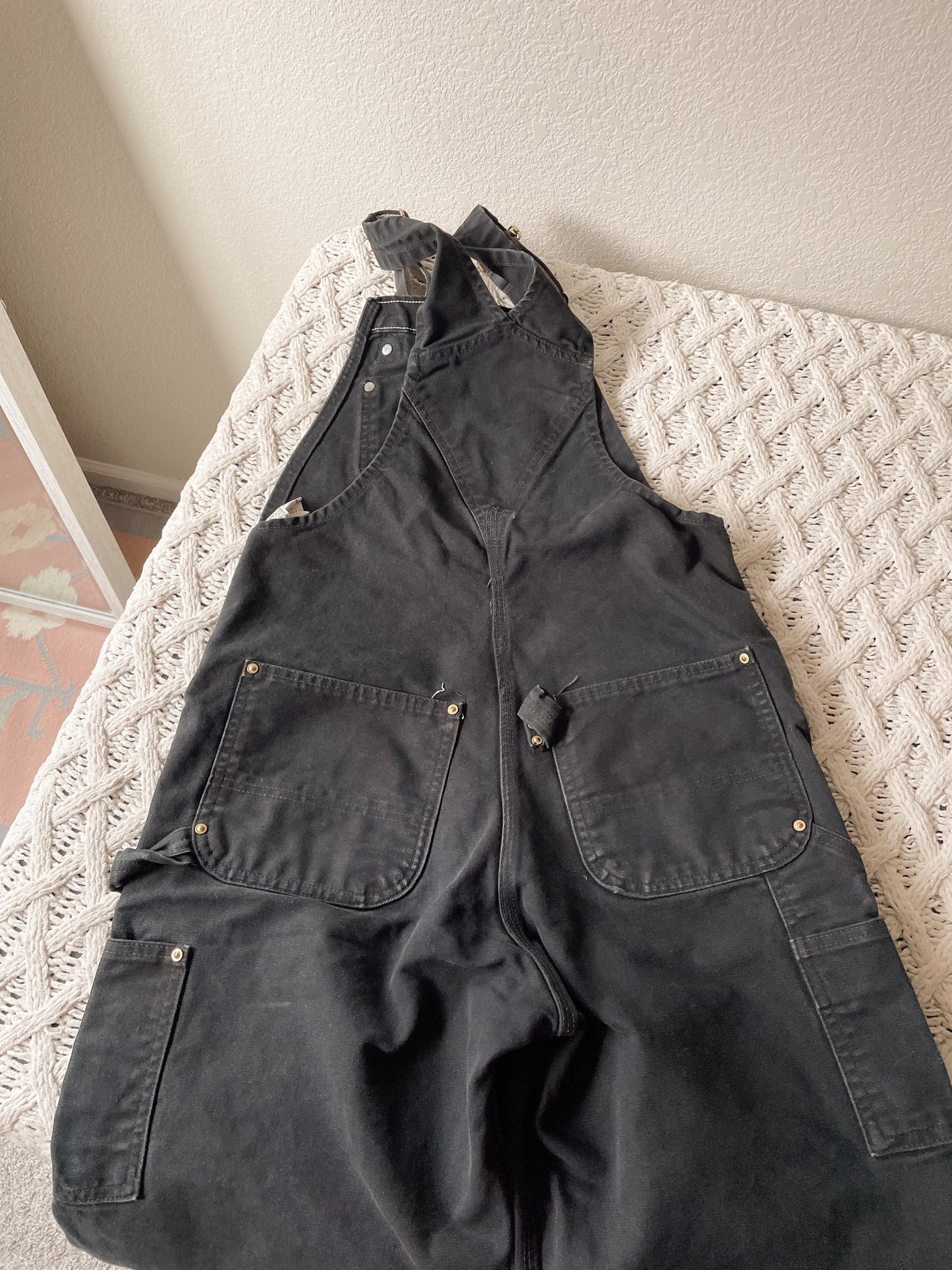 Carhartt Black Double Knee Overalls (S/M)