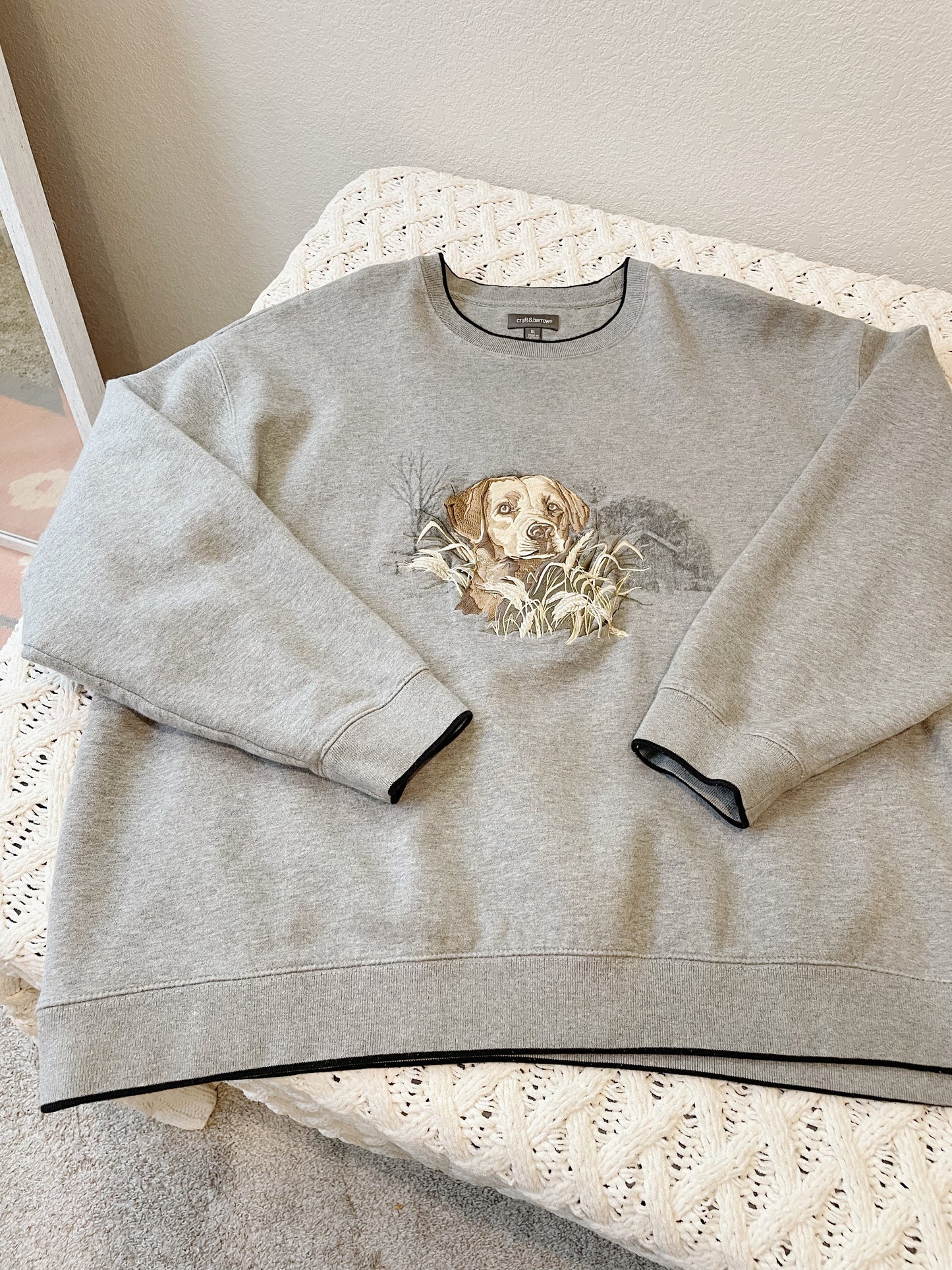 Embroidered Dog Crew (XL)