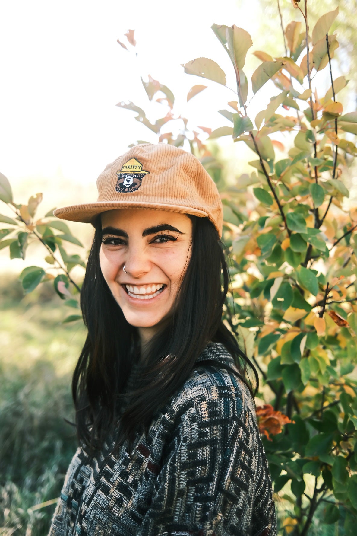 Thrifty the Bear Brown Corduroy Hat