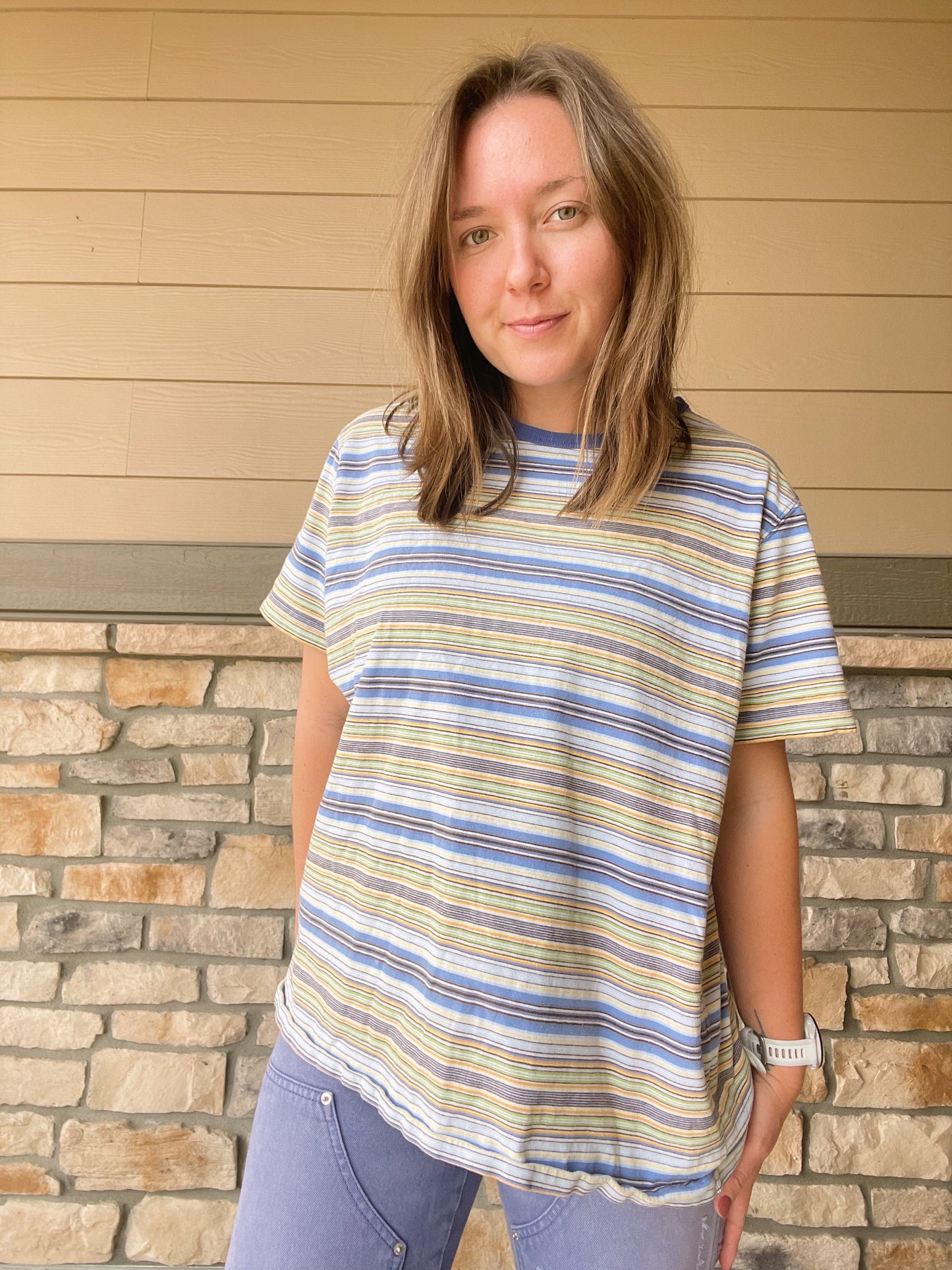Vintage Land's End Striped Tee (L)