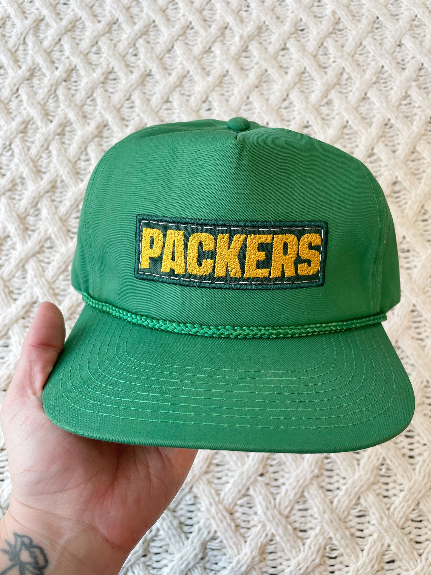 Vintage Hand Embroidered Packers Trucker Hat