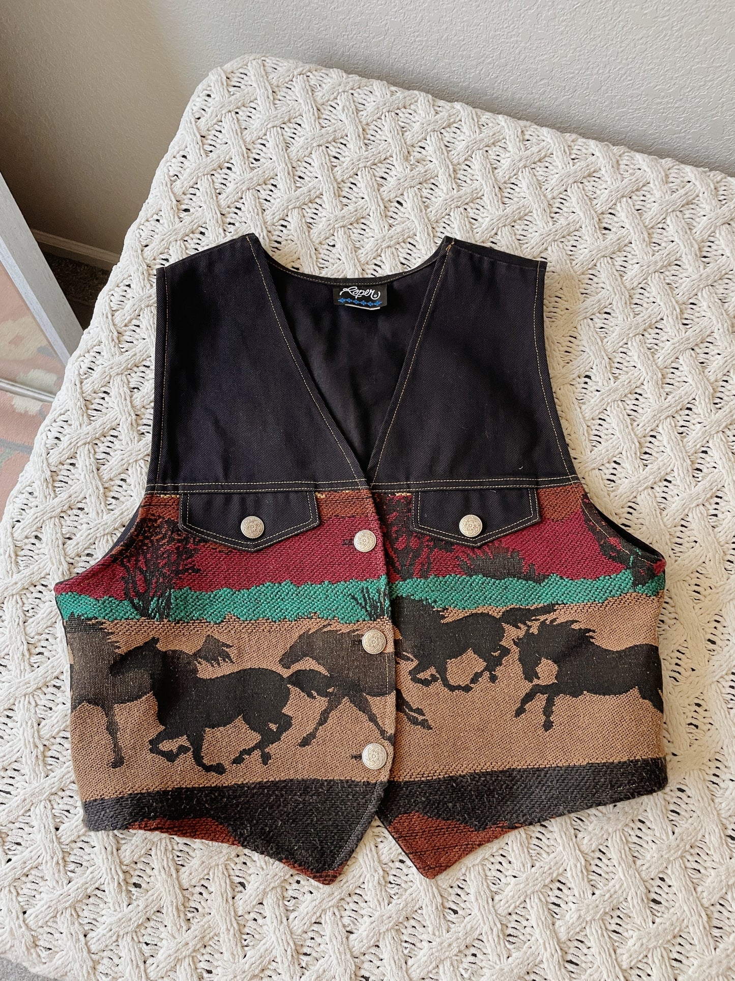 Vintage Roper Horse Vest (L)