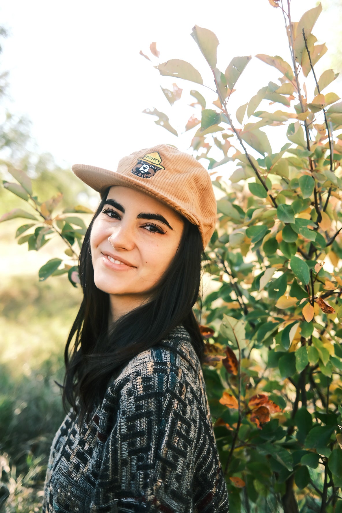 Thrifty the Bear Brown Corduroy Hat