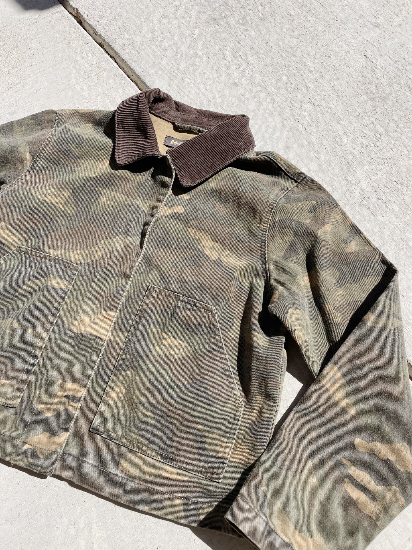 Camo Detroit Style Jacket w/ Corduroy Collar (L)