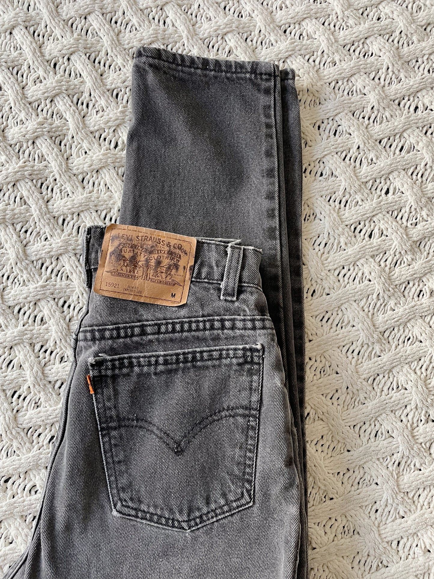 Vintage Levi's 1997 Orange Tab Faded Black Jeans (25)