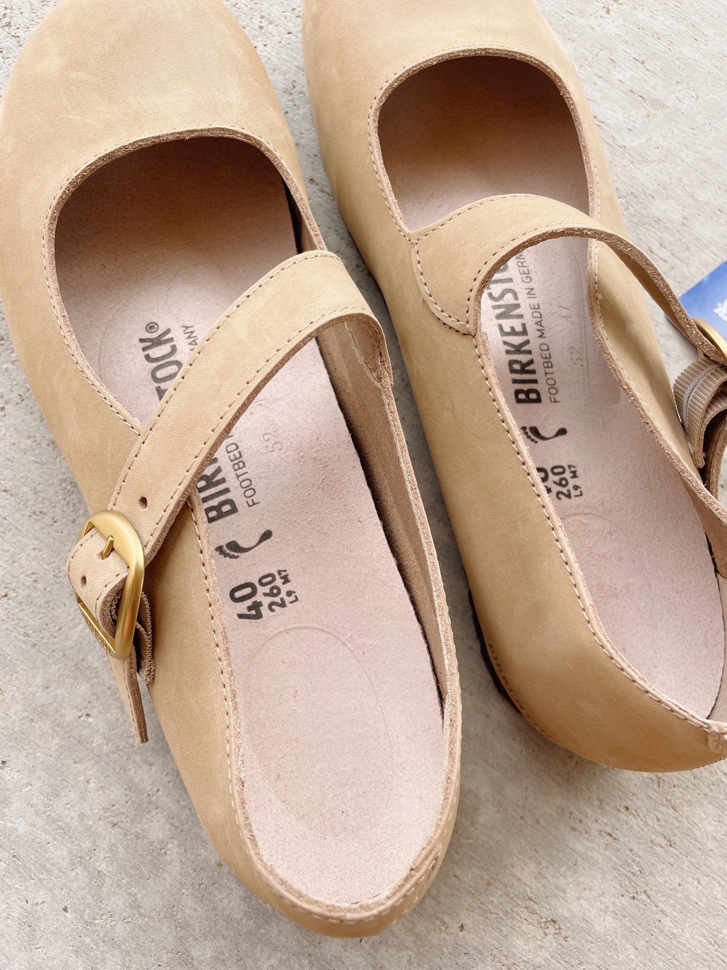 Birkenstock Tracy Mary Jane Nubuck Leather Flats - NEW (EU40/W9)