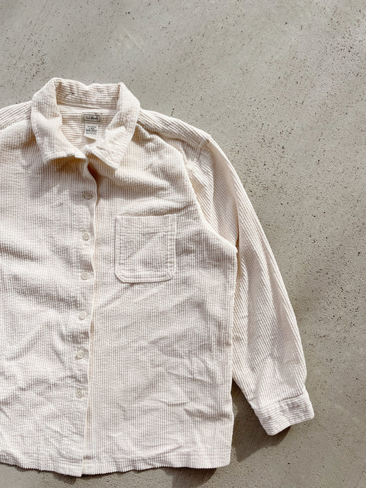 Vintage LL Bean Cream Corduroy Shirt (L)