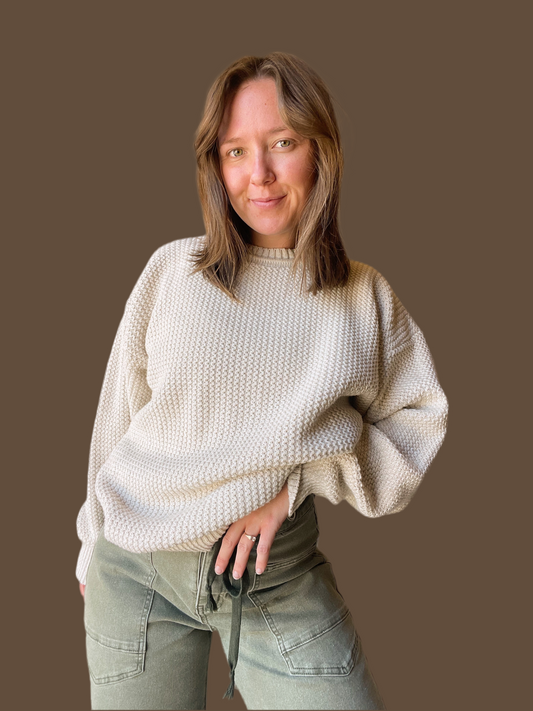 Vintage Cream Sweater (L)