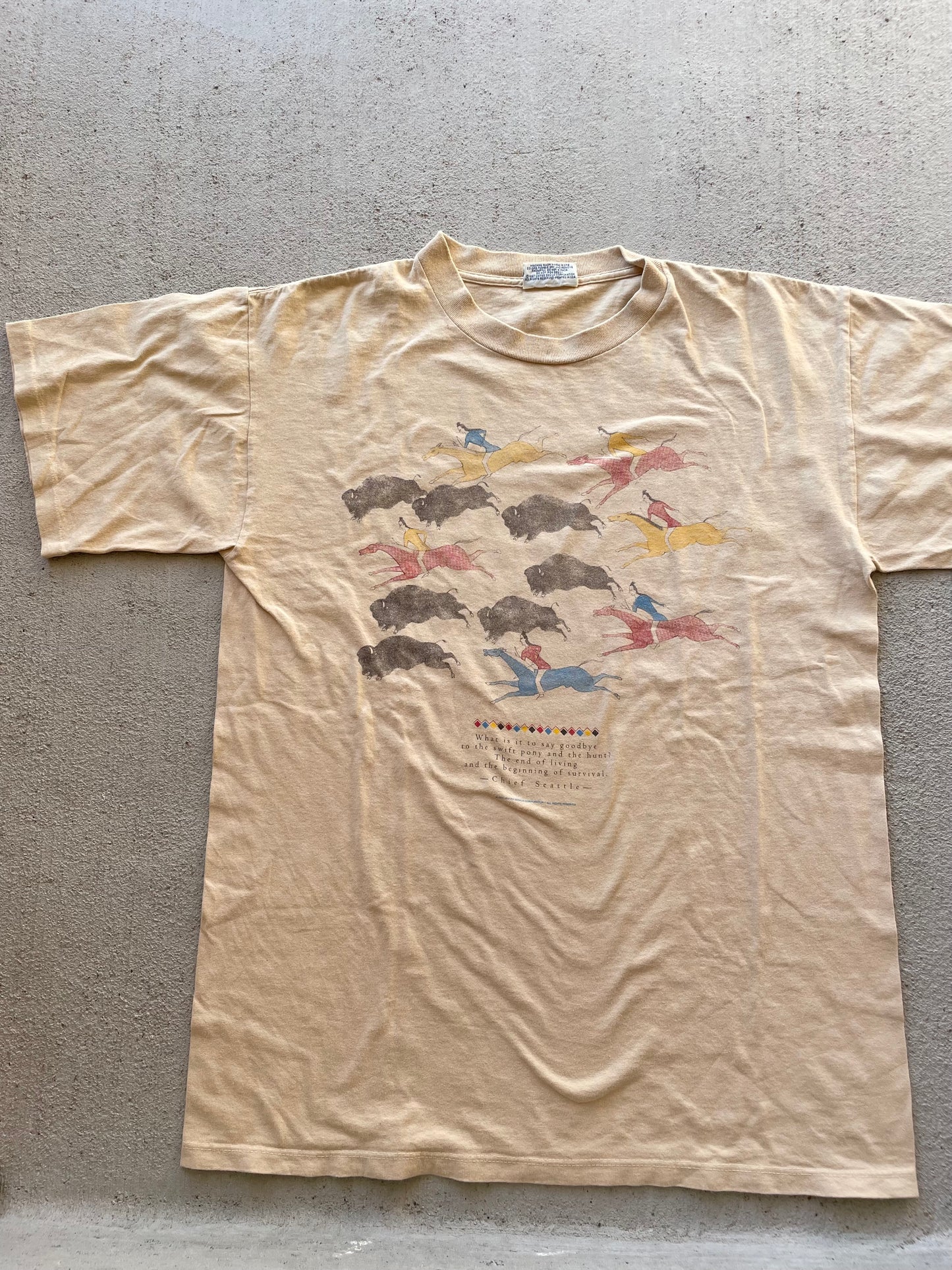 Vintage 1994 Running Buffalo & Horse Tee (LT)