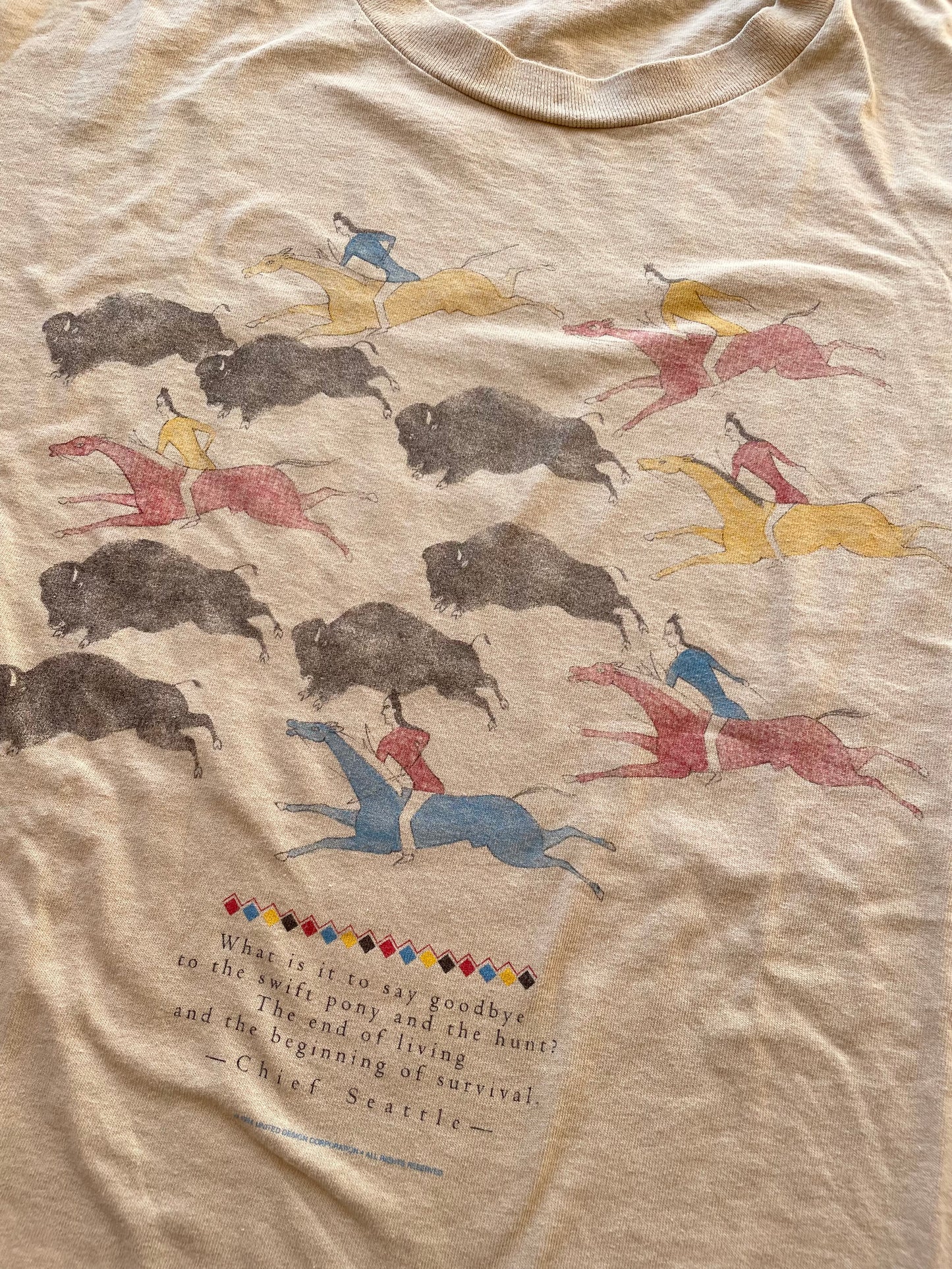 Vintage 1994 Running Buffalo & Horse Tee (LT)