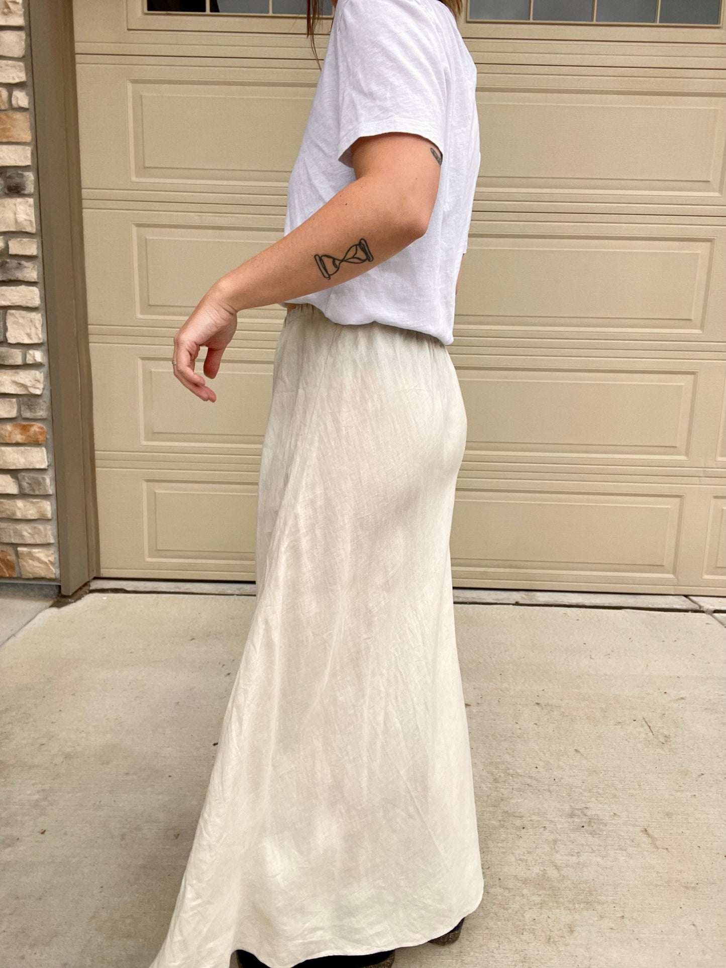 100% Linen Maxi Skirt (M/L)