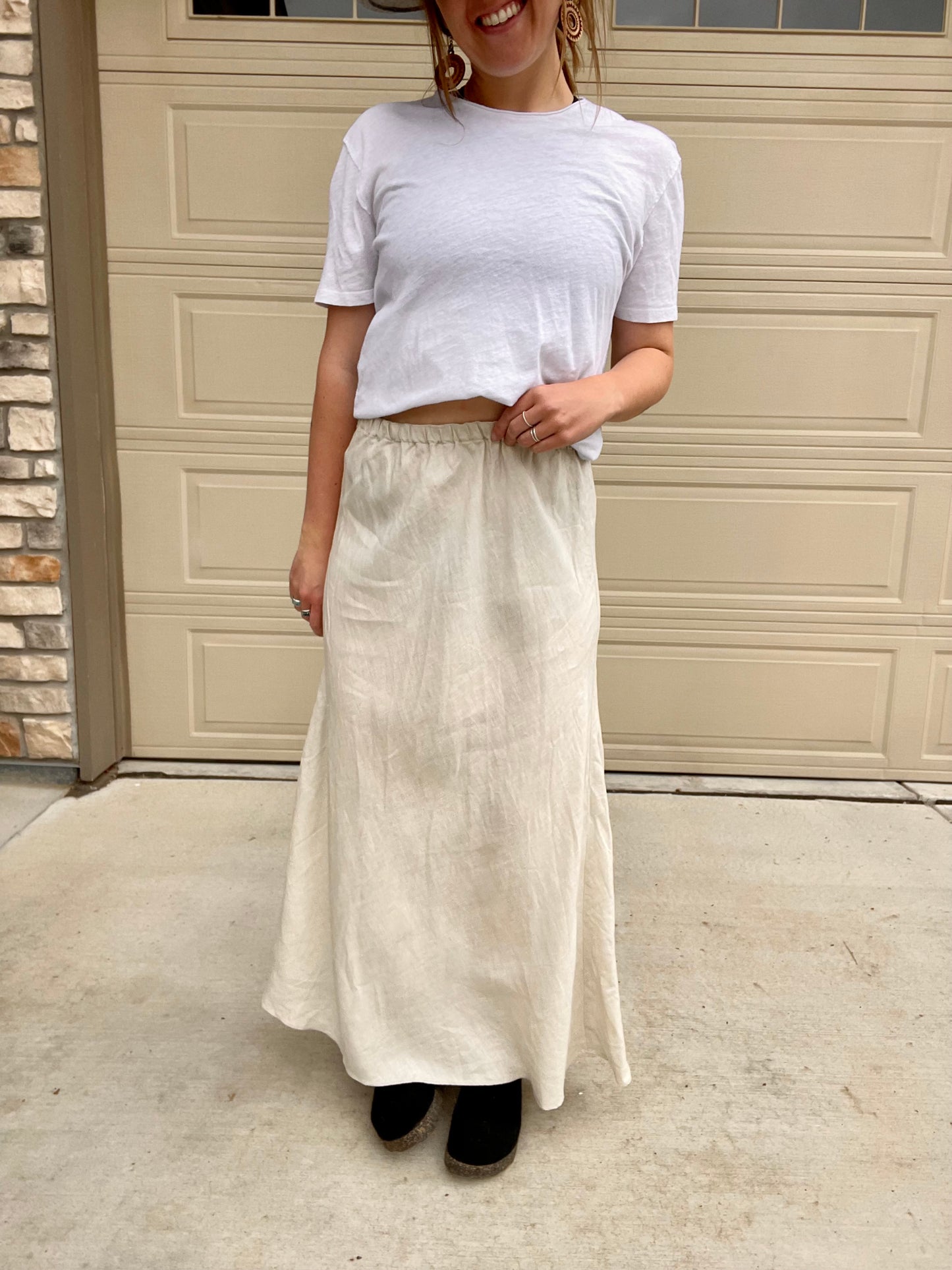 100% Linen Maxi Skirt (M/L)