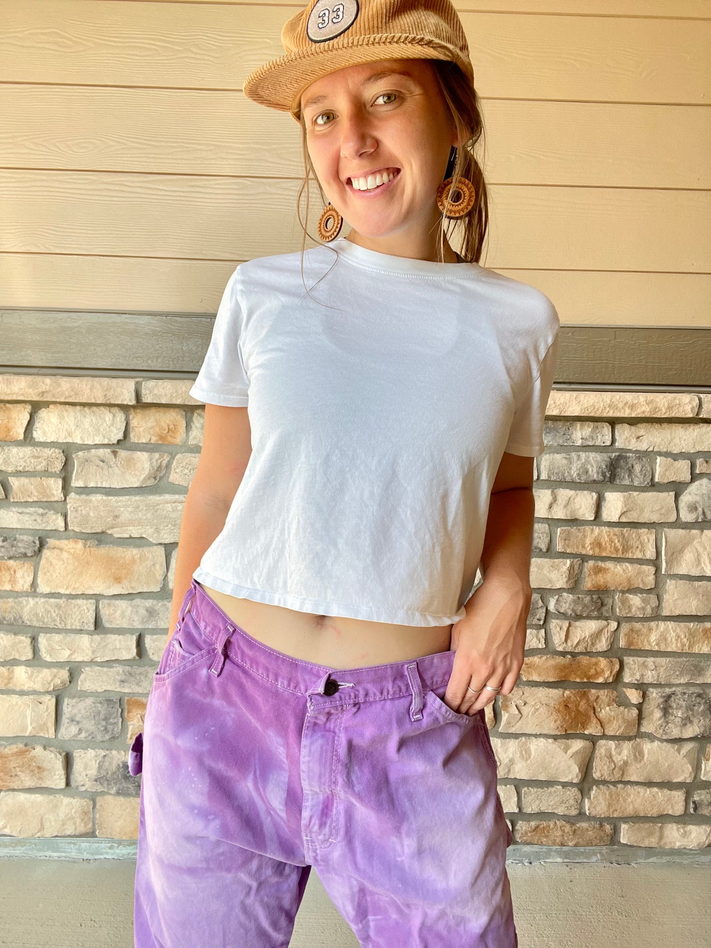 Dickies Tie Dye Purple Carpenter Pants (34)