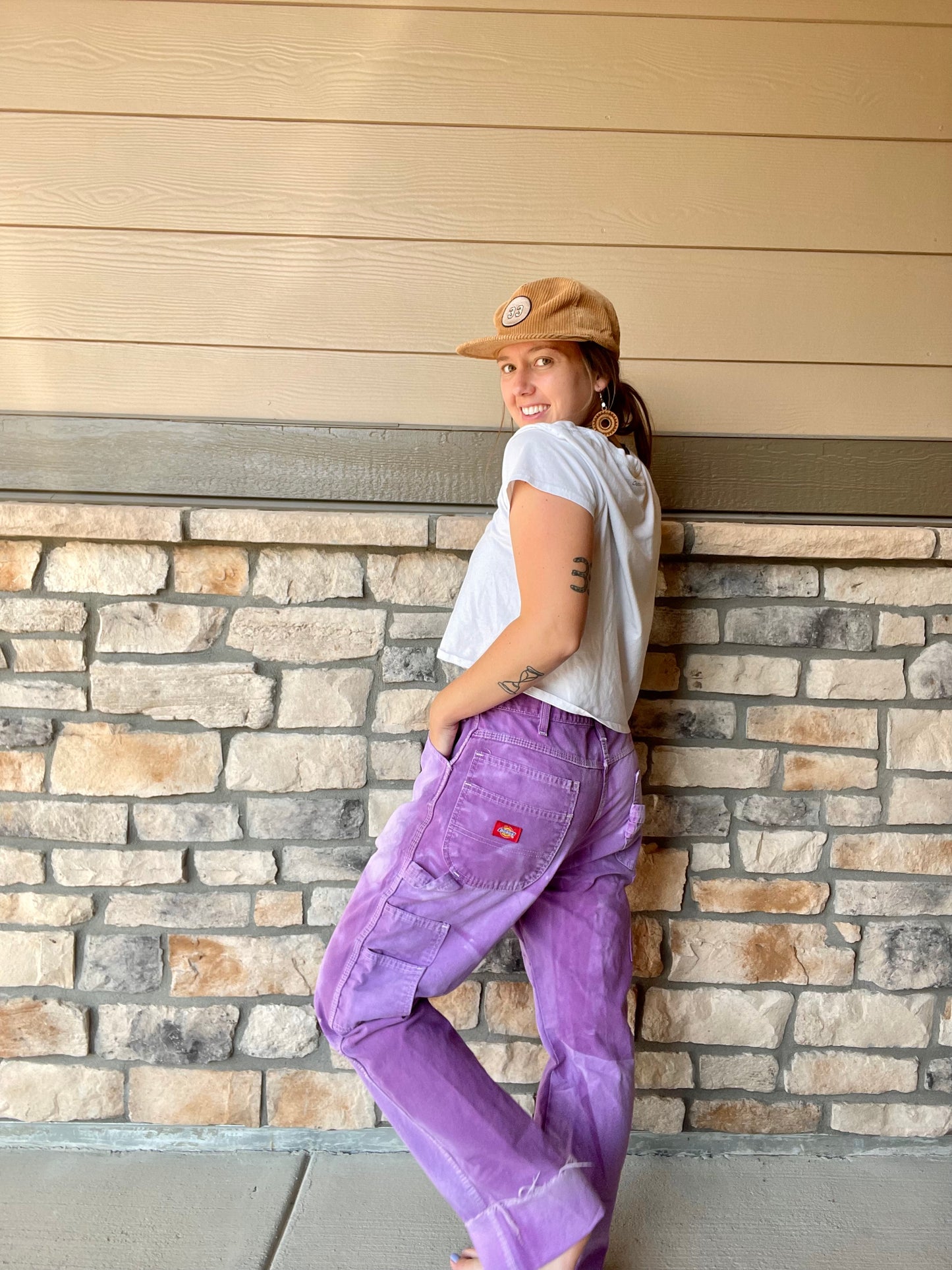 Dickies Tie Dye Purple Carpenter Pants (34)