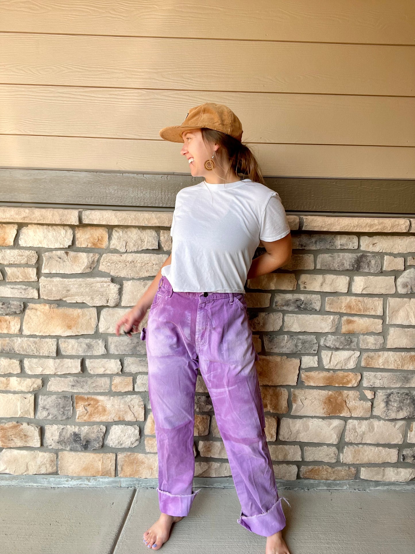 Dickies Tie Dye Purple Carpenter Pants (34)