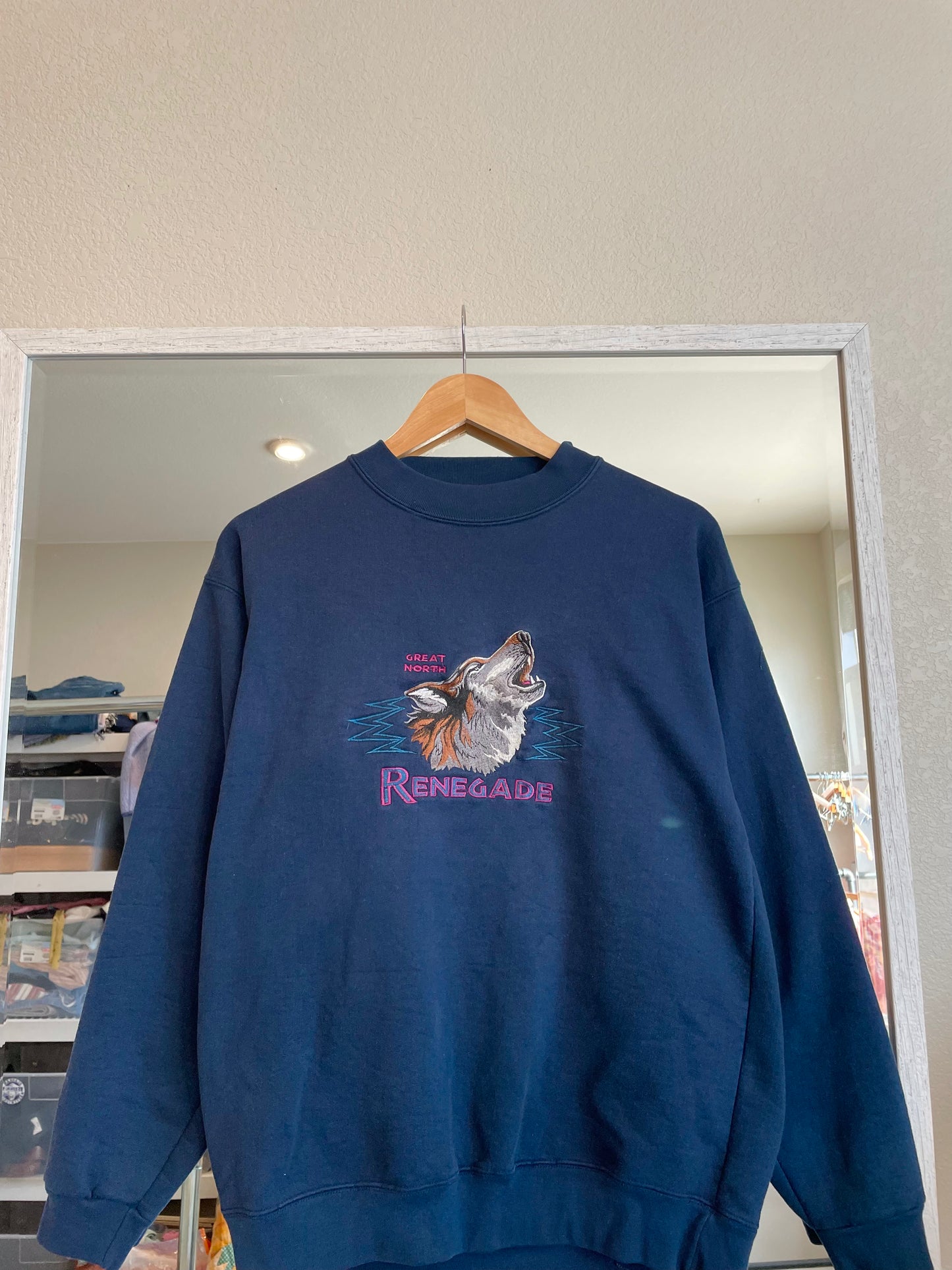 Renegade Wolf Embroidered Crewneck (M)