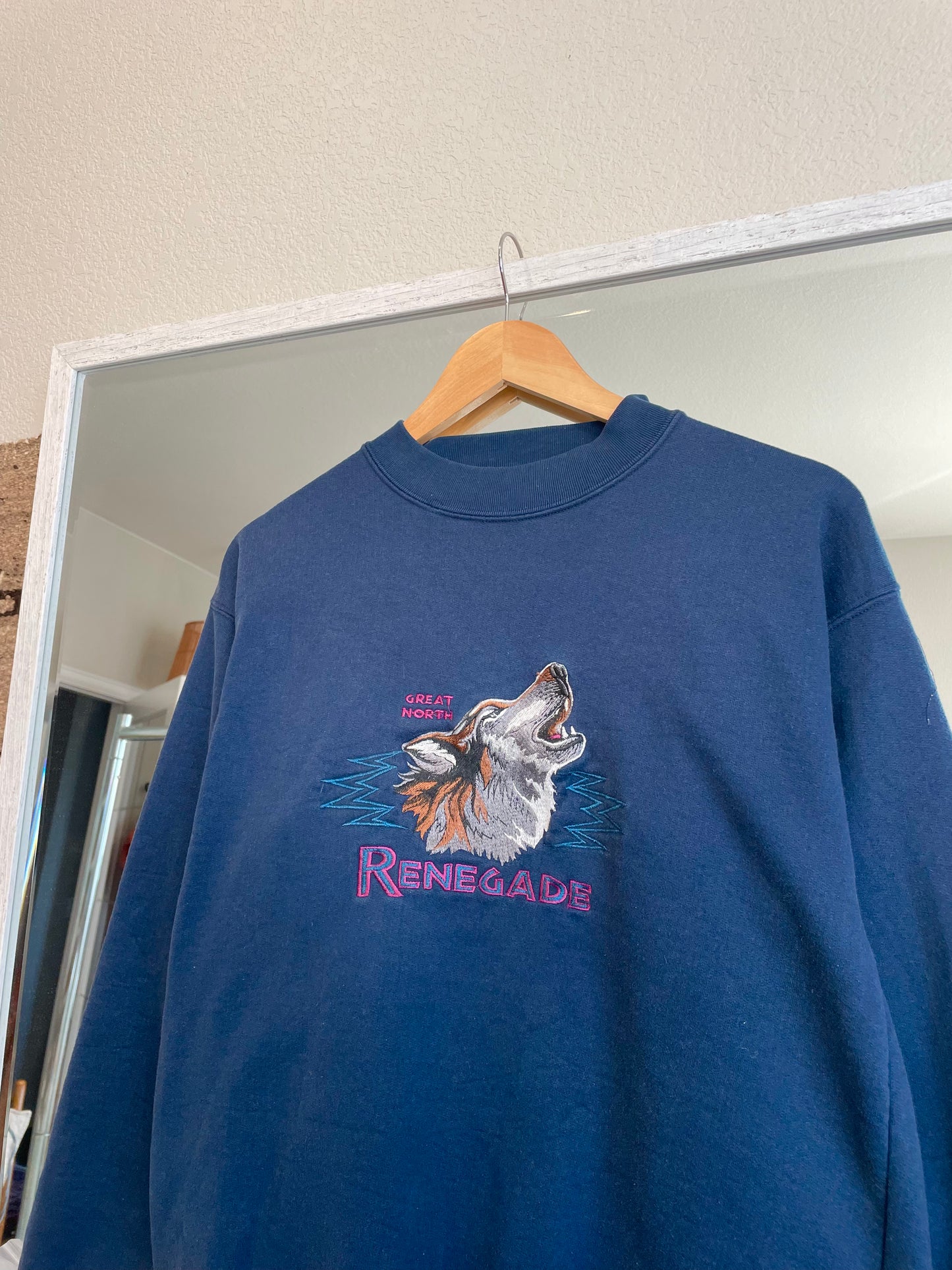 Renegade Wolf Embroidered Crewneck (M)