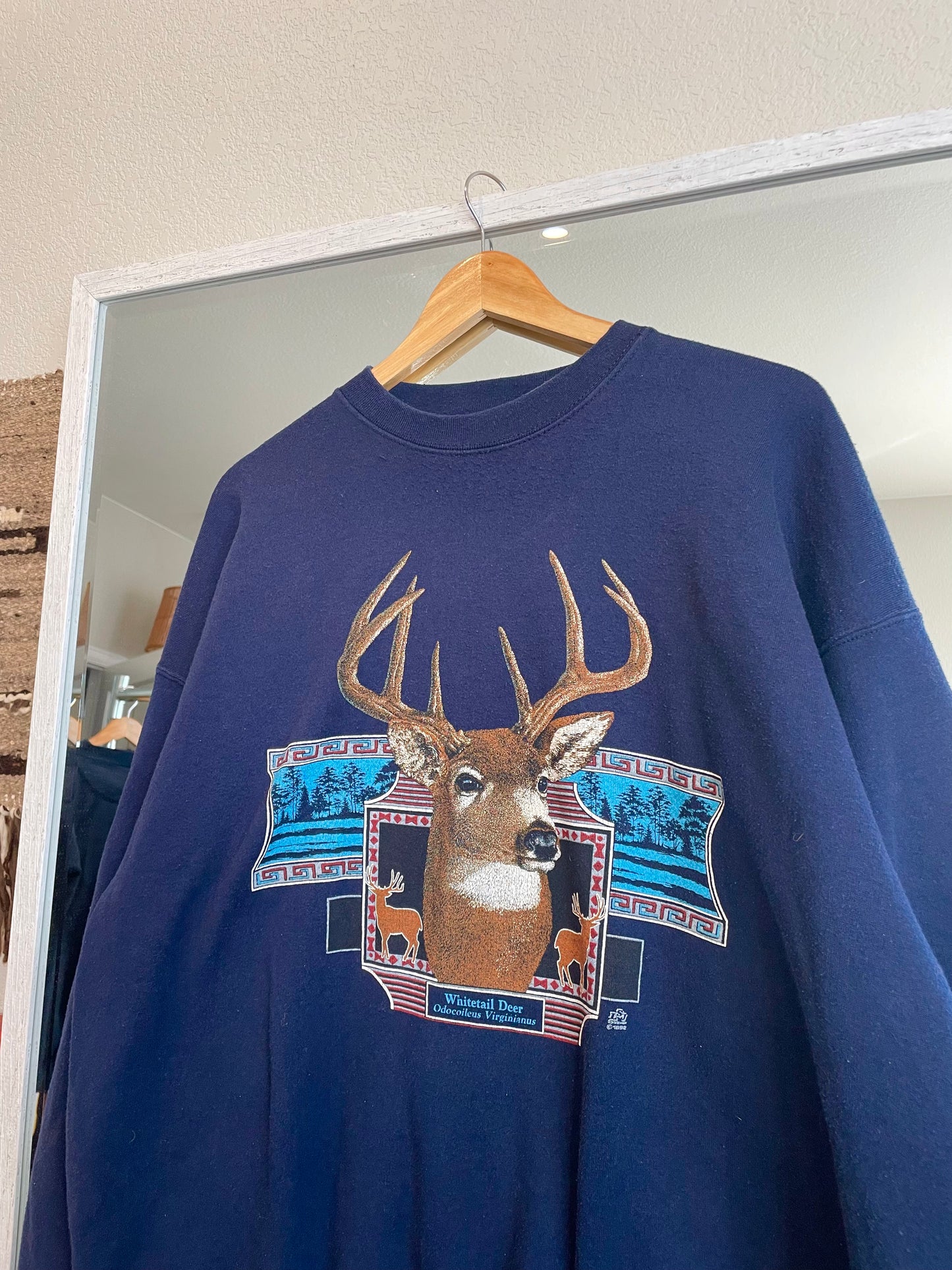 Vintage Navy Deer Crewneck (XXL)