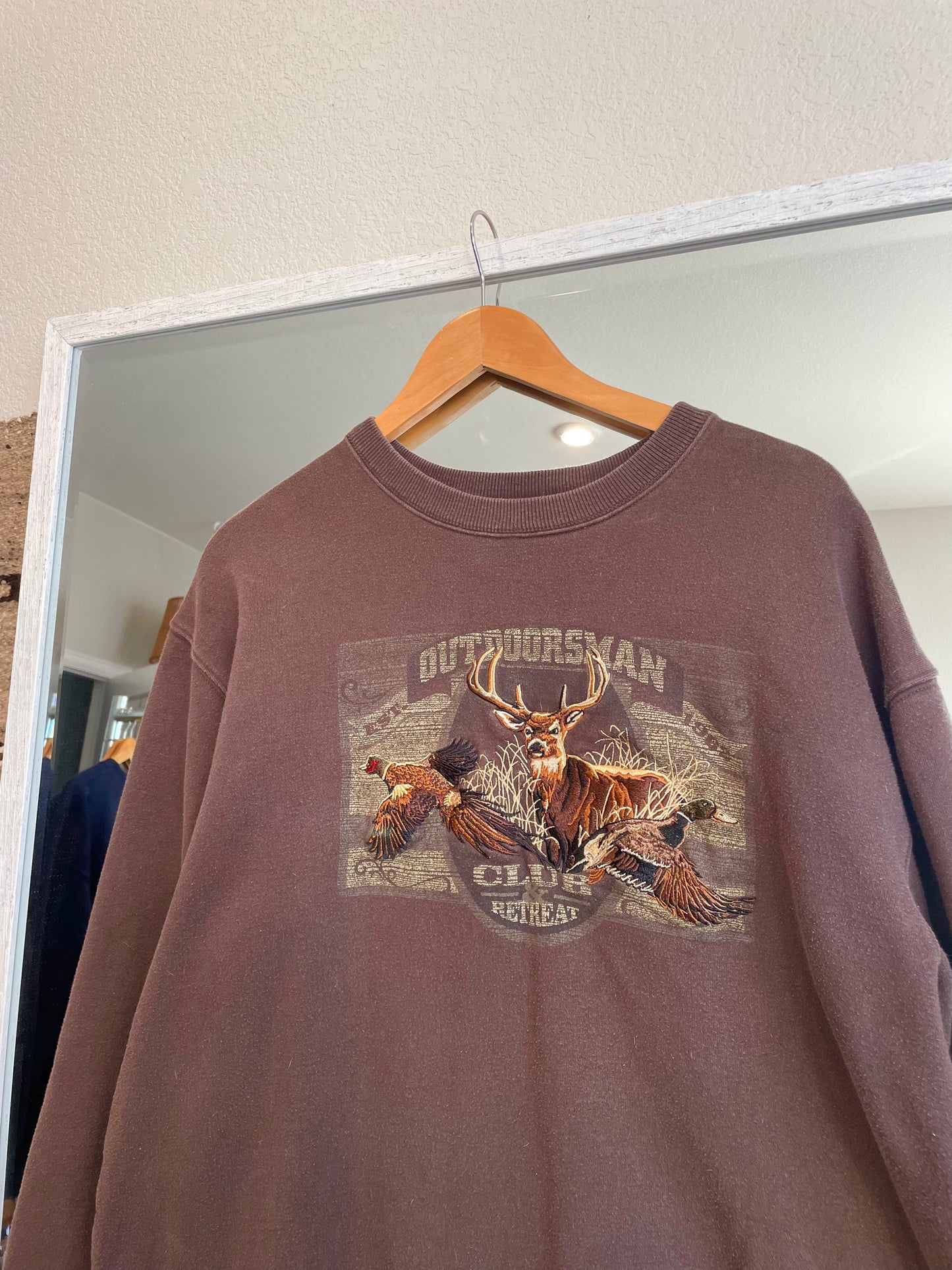Brown Outdoorsman Embroidered Crewneck (M)
