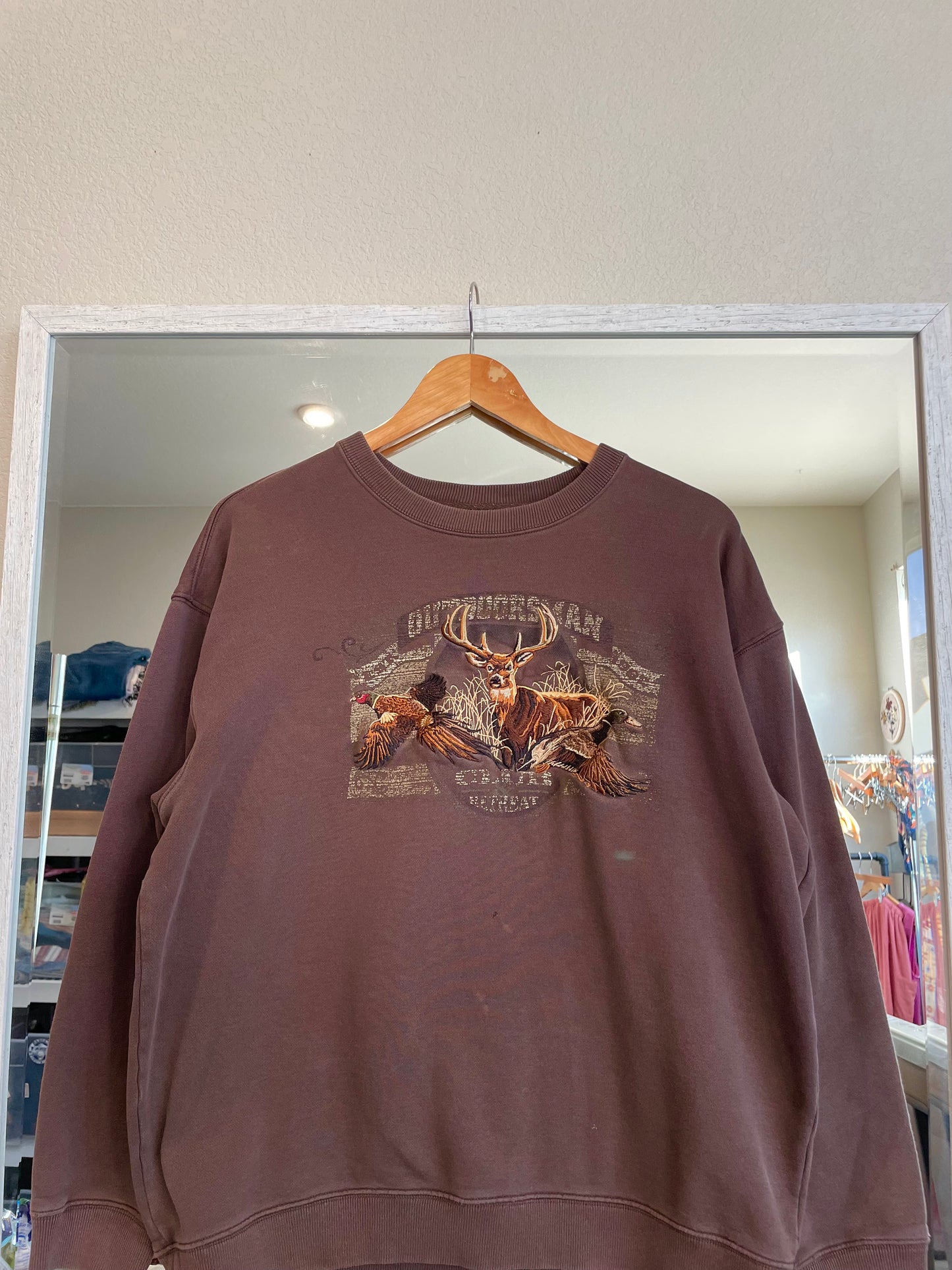 Brown Outdoorsman Embroidered Crewneck - AS IS (M)
