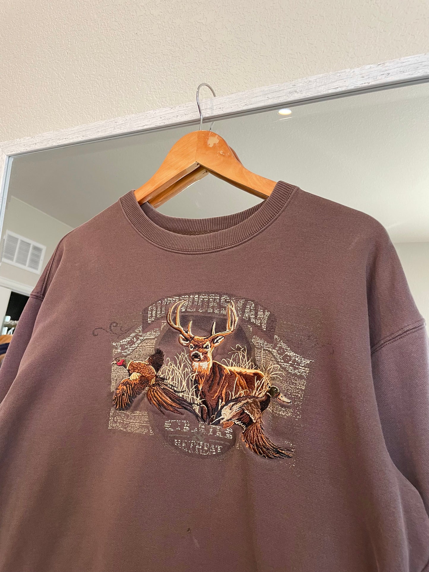 Brown Outdoorsman Embroidered Crewneck - AS IS (M)