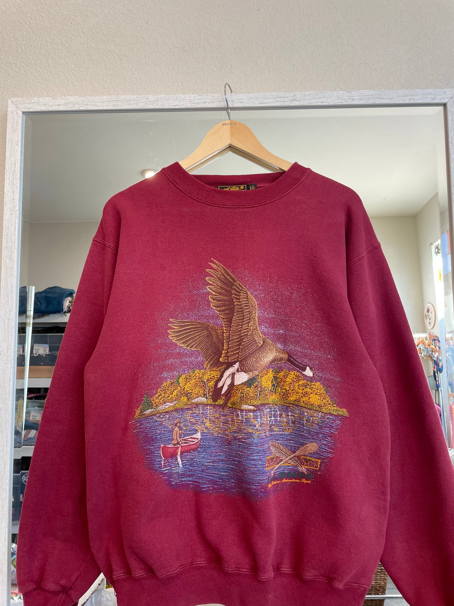 Vintage Eddie Bauer Canoe Scene Crewneck (M)