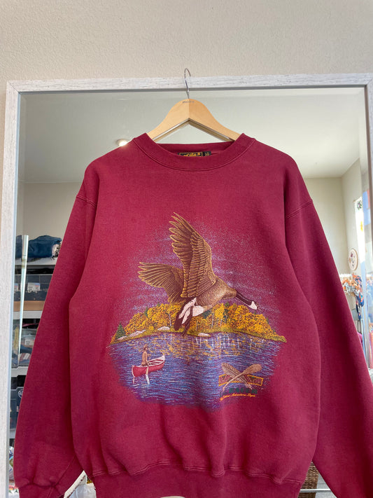 Vintage Eddie Bauer Canoe Scene Crewneck (M)