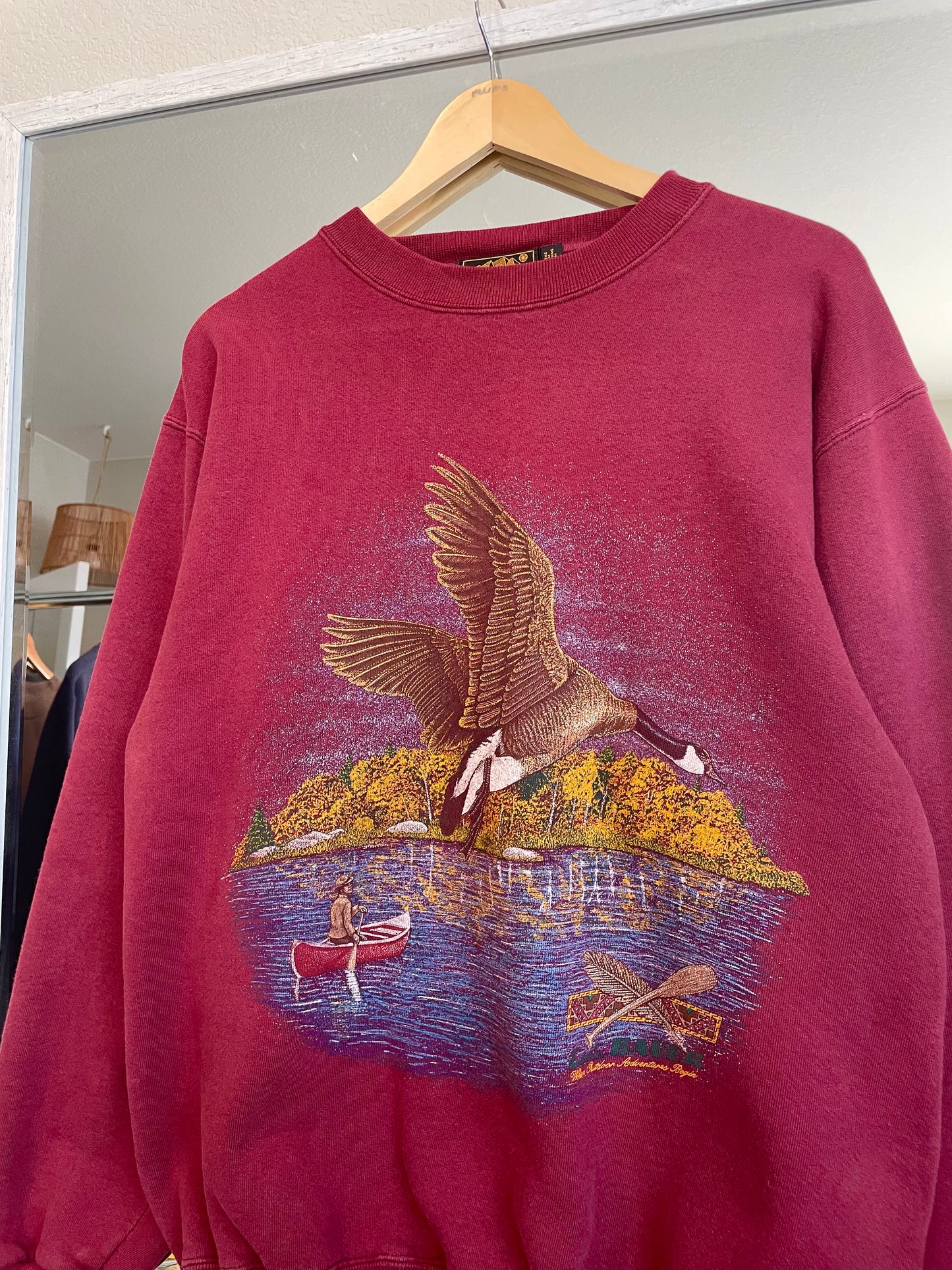 Vintage Eddie Bauer Canoe Scene Crewneck (M)